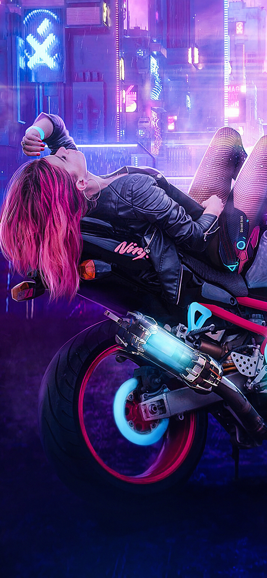 Motorcycle Cyberpunk Girl Wallpapers