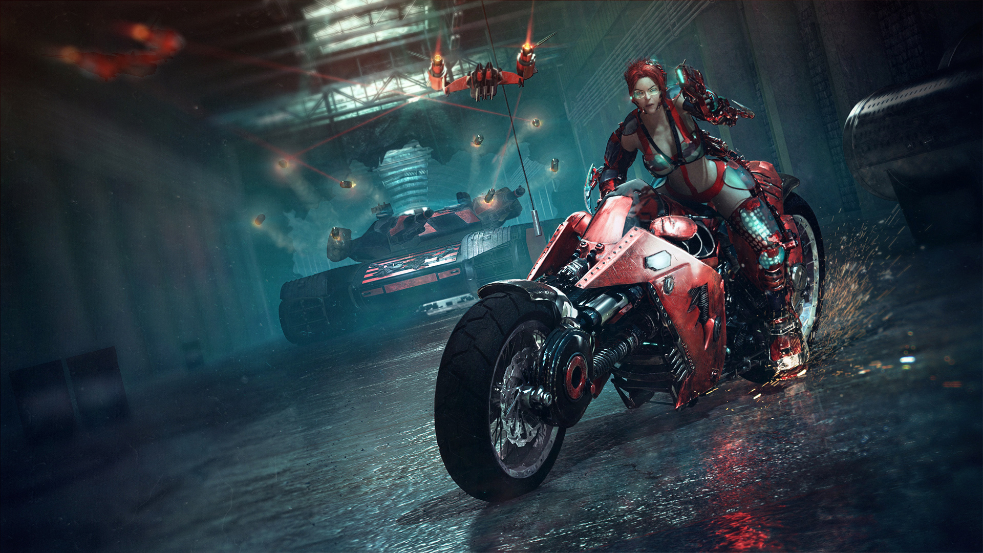 Motorcycle Futuristic Women Rider Wallpapers