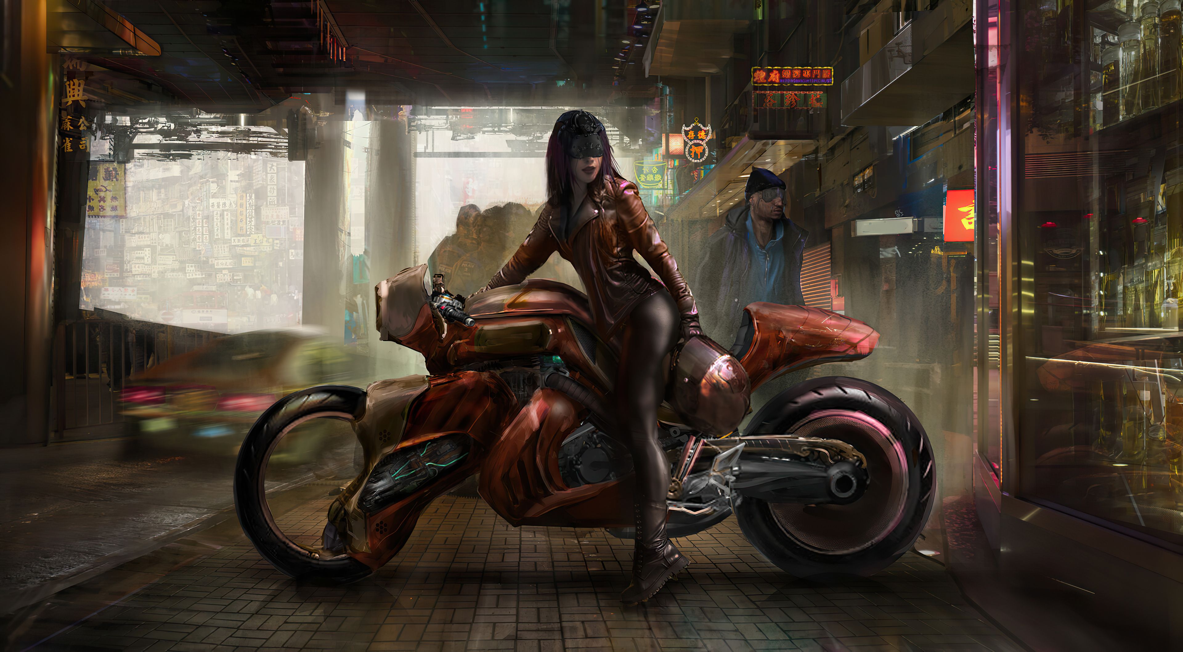 Motorcycle Futuristic Women Rider Wallpapers