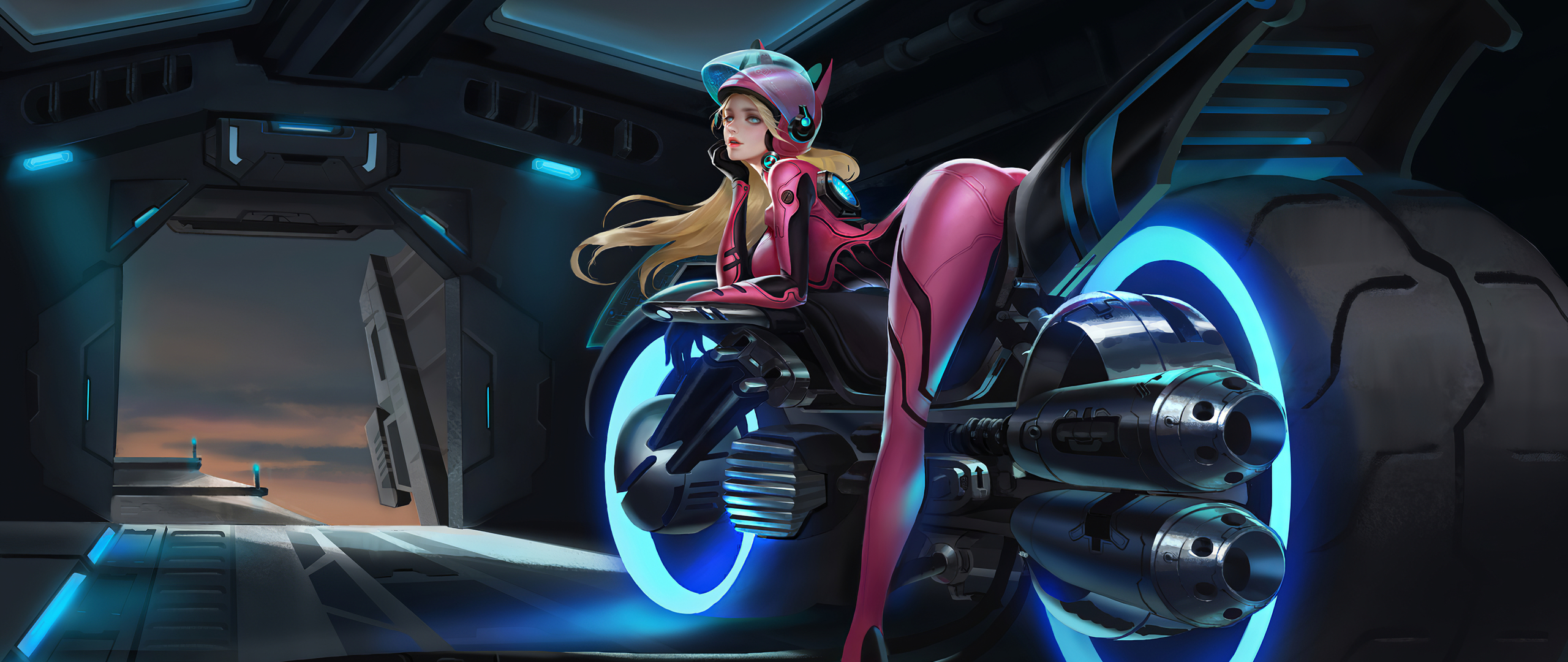 Motorcycle Futuristic Women Rider Wallpapers