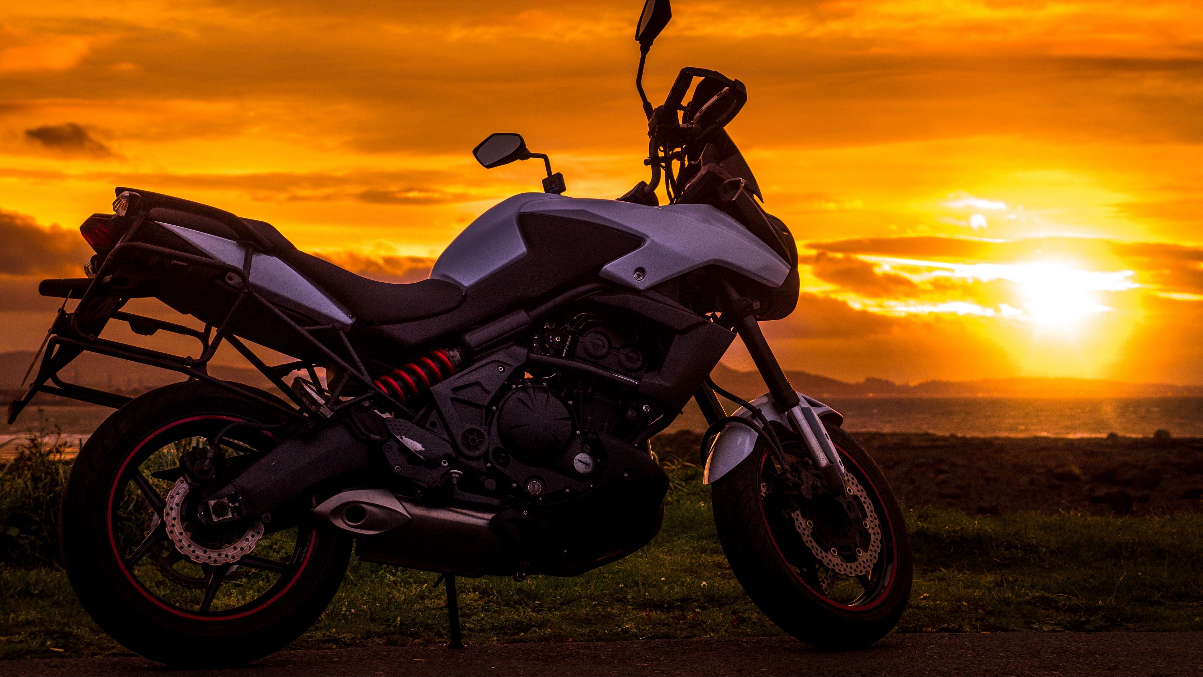 Motorcyle Digital Art Sunset Wallpapers