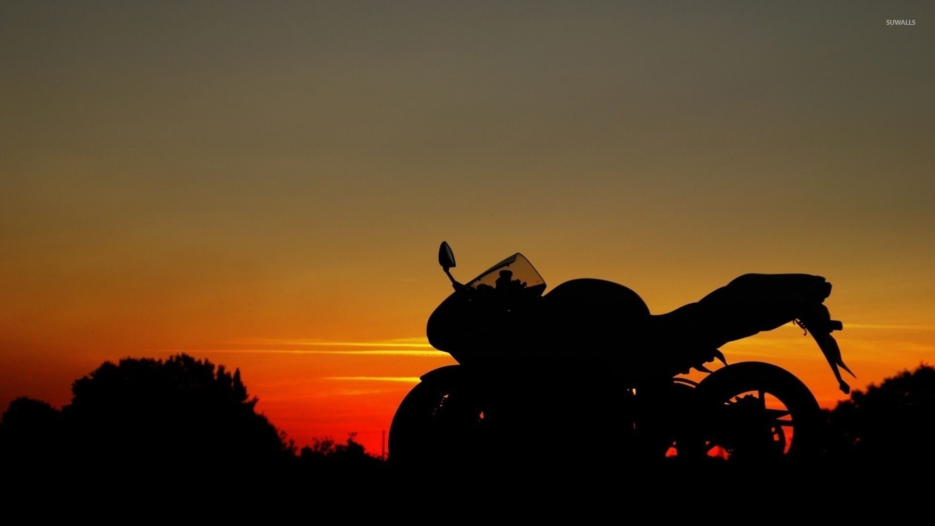 Motorcyle Digital Art Sunset Wallpapers