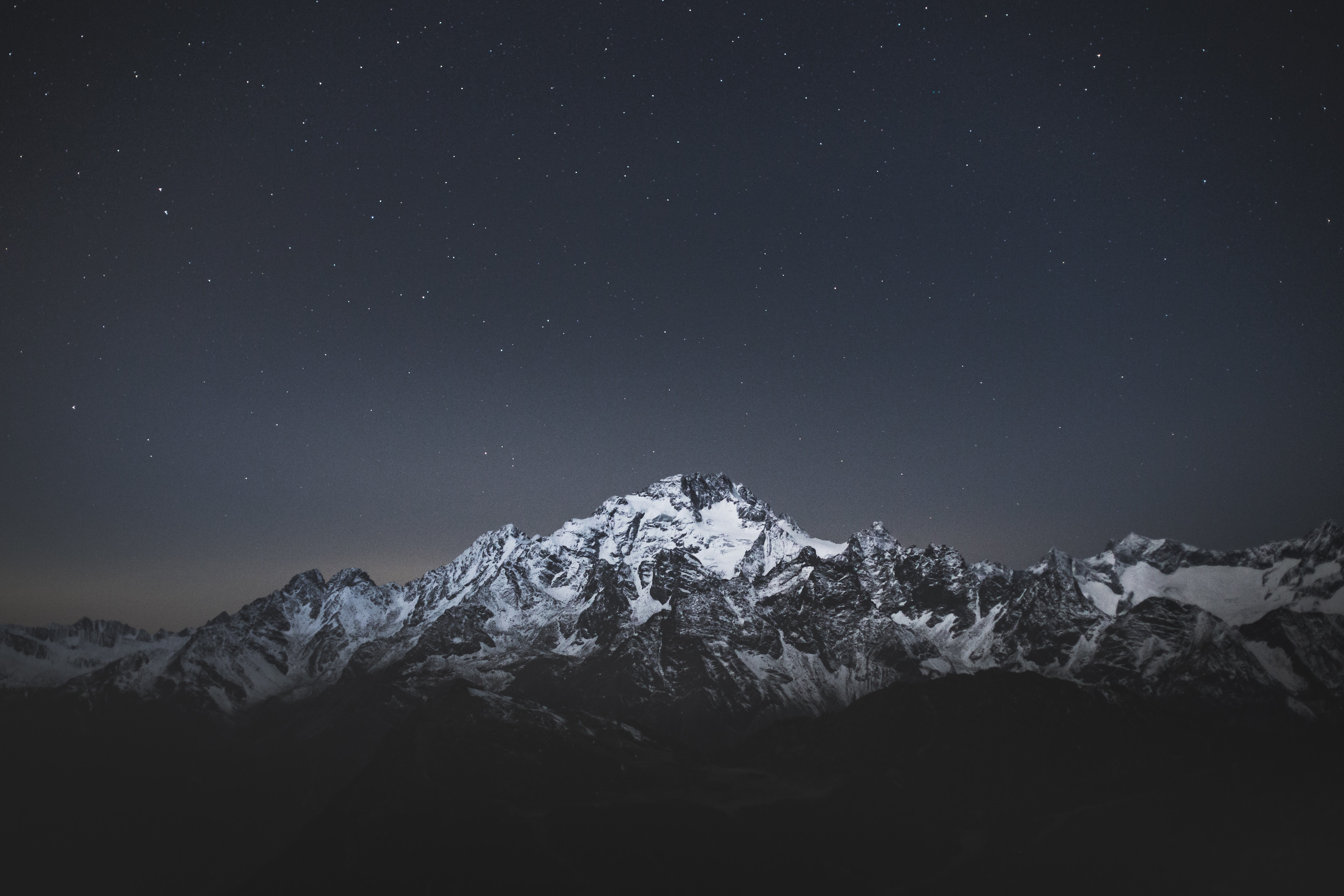 Mountain Alps During Night Photography Wallpapers