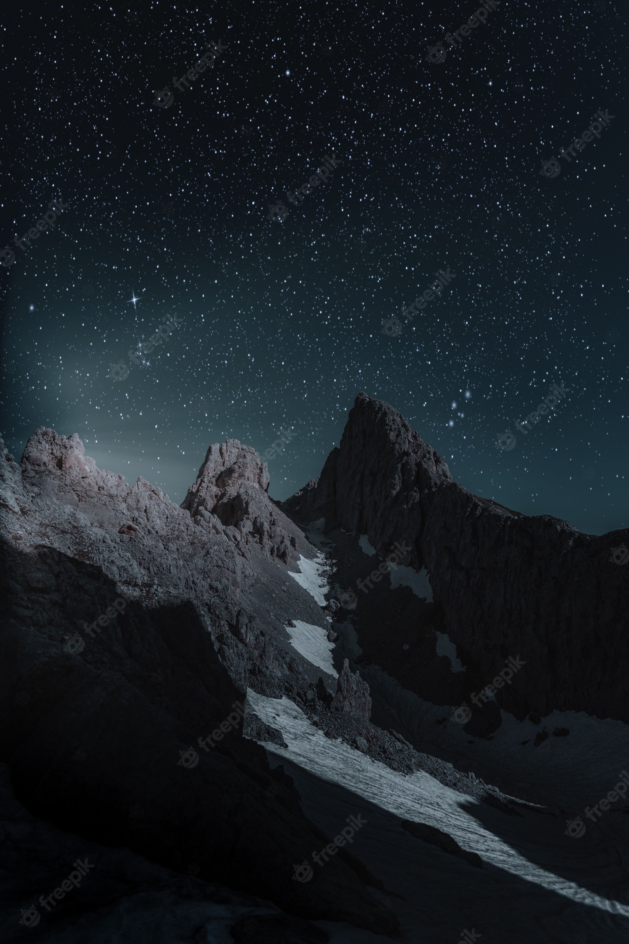 Mountain Alps During Night Photography Wallpapers