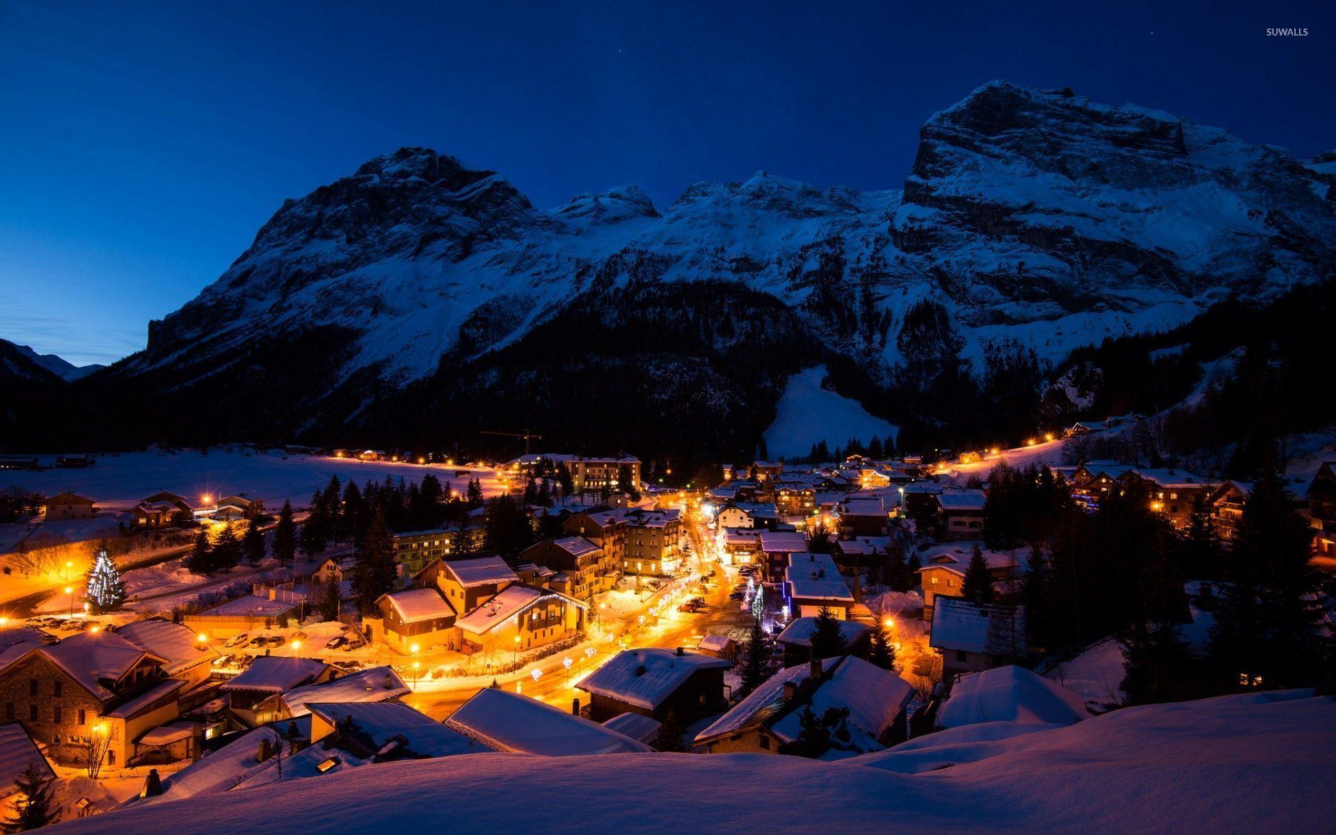 Mountain Alps During Night Photography Wallpapers