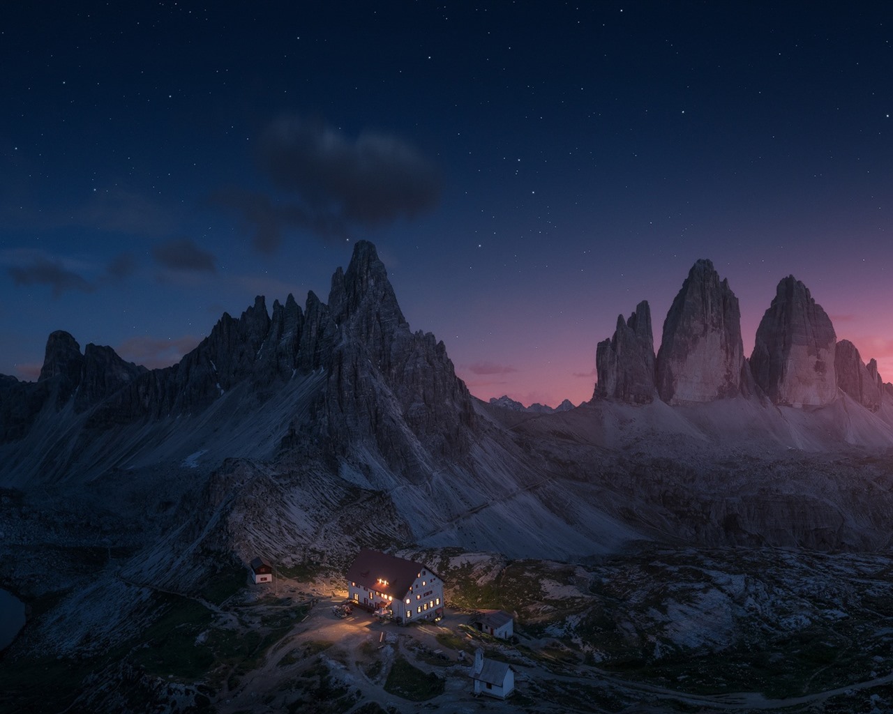 Mountain Alps During Night Photography Wallpapers