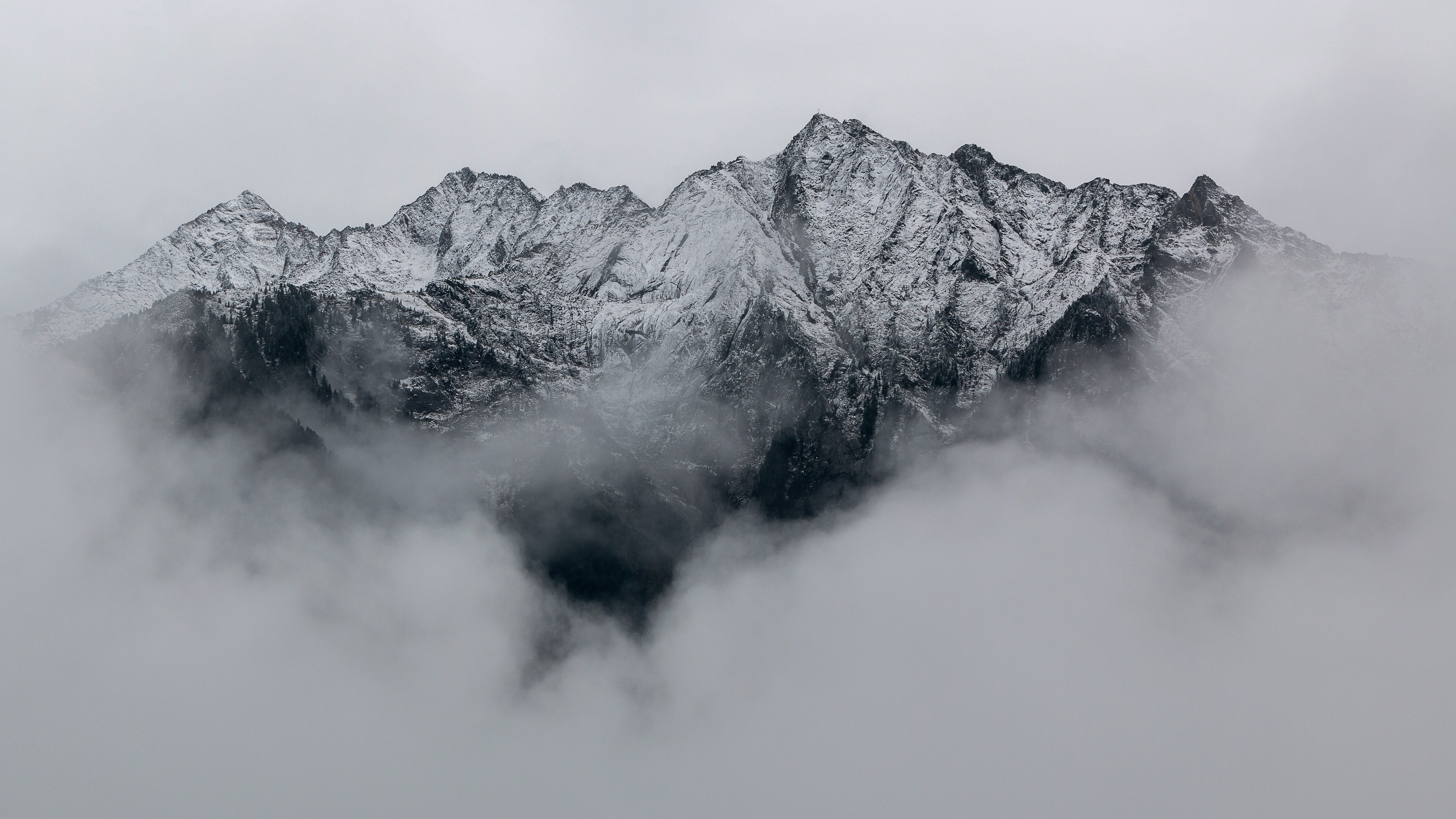 Mountain Inside Clouds Wallpapers