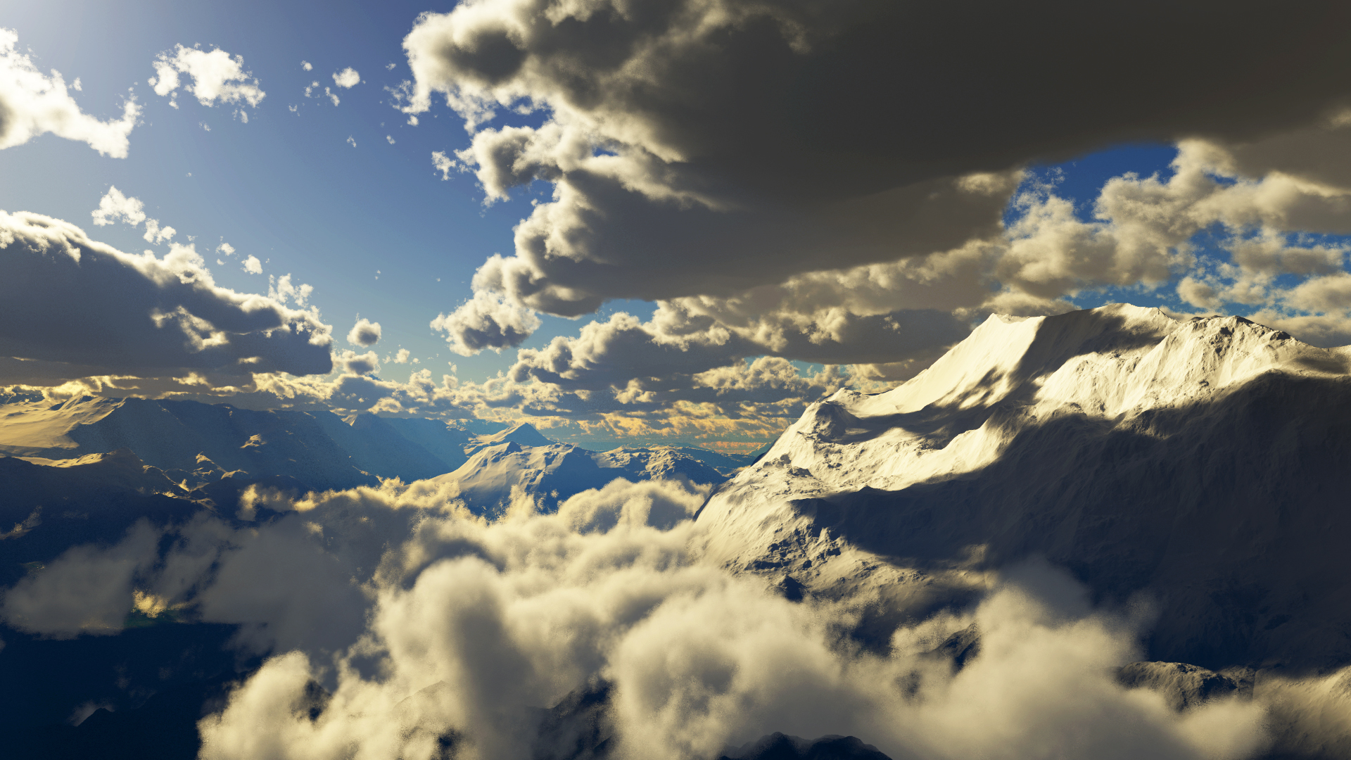 Mountain Inside Clouds Wallpapers