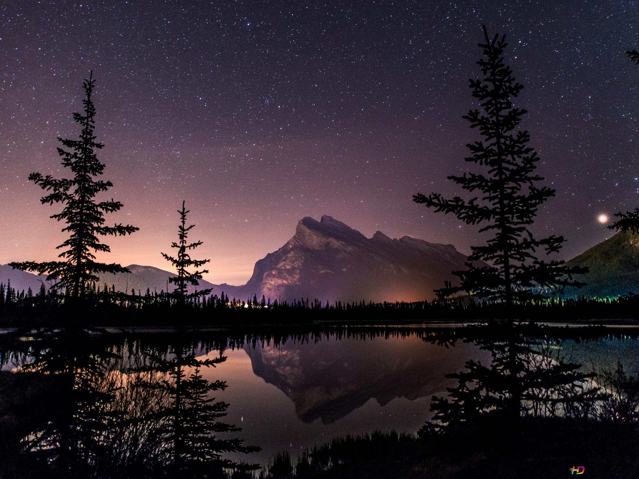 Mountain Lake Night Reflection Wallpapers