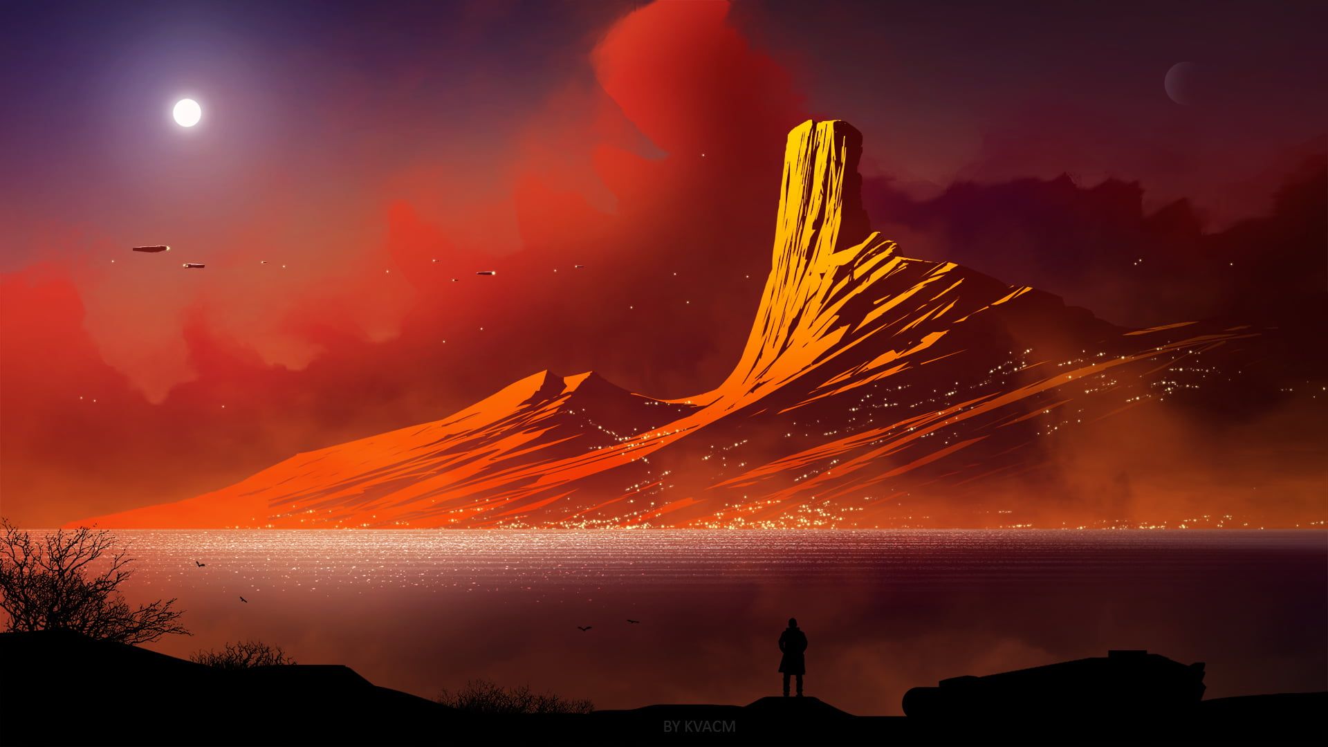 Mountain Lights Digital Art Wallpapers