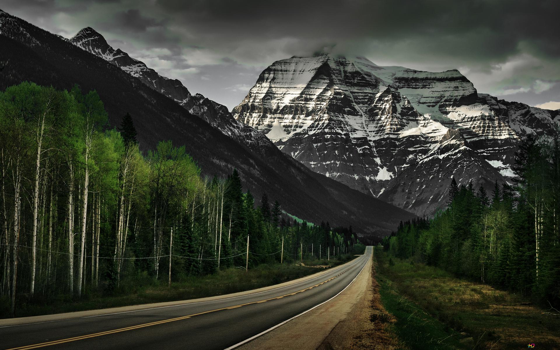 Mountain Nature Night Road Wallpapers