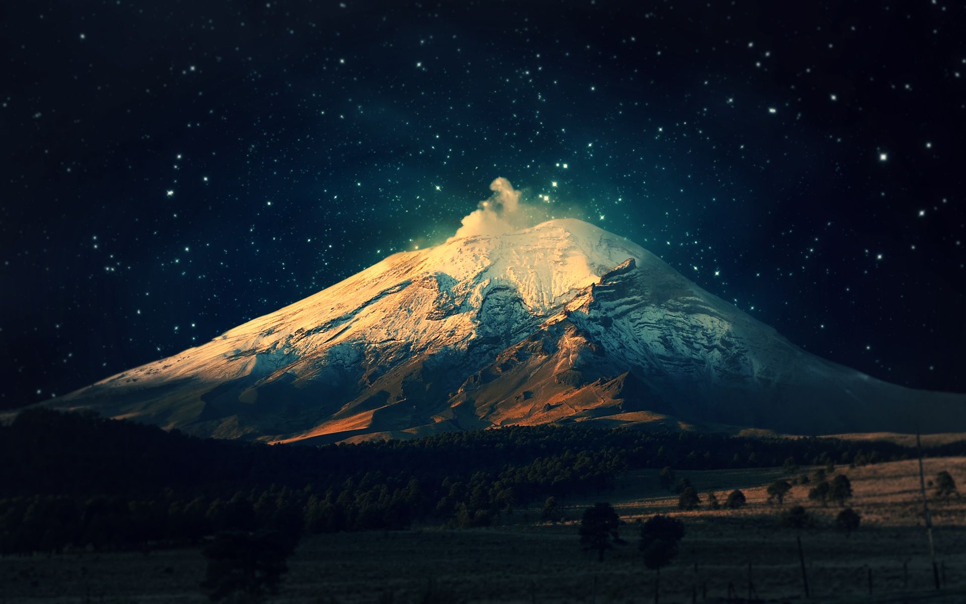 Mountain Nature Night Road Wallpapers