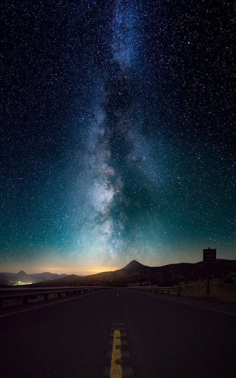 Mountain Nature Night Road Wallpapers