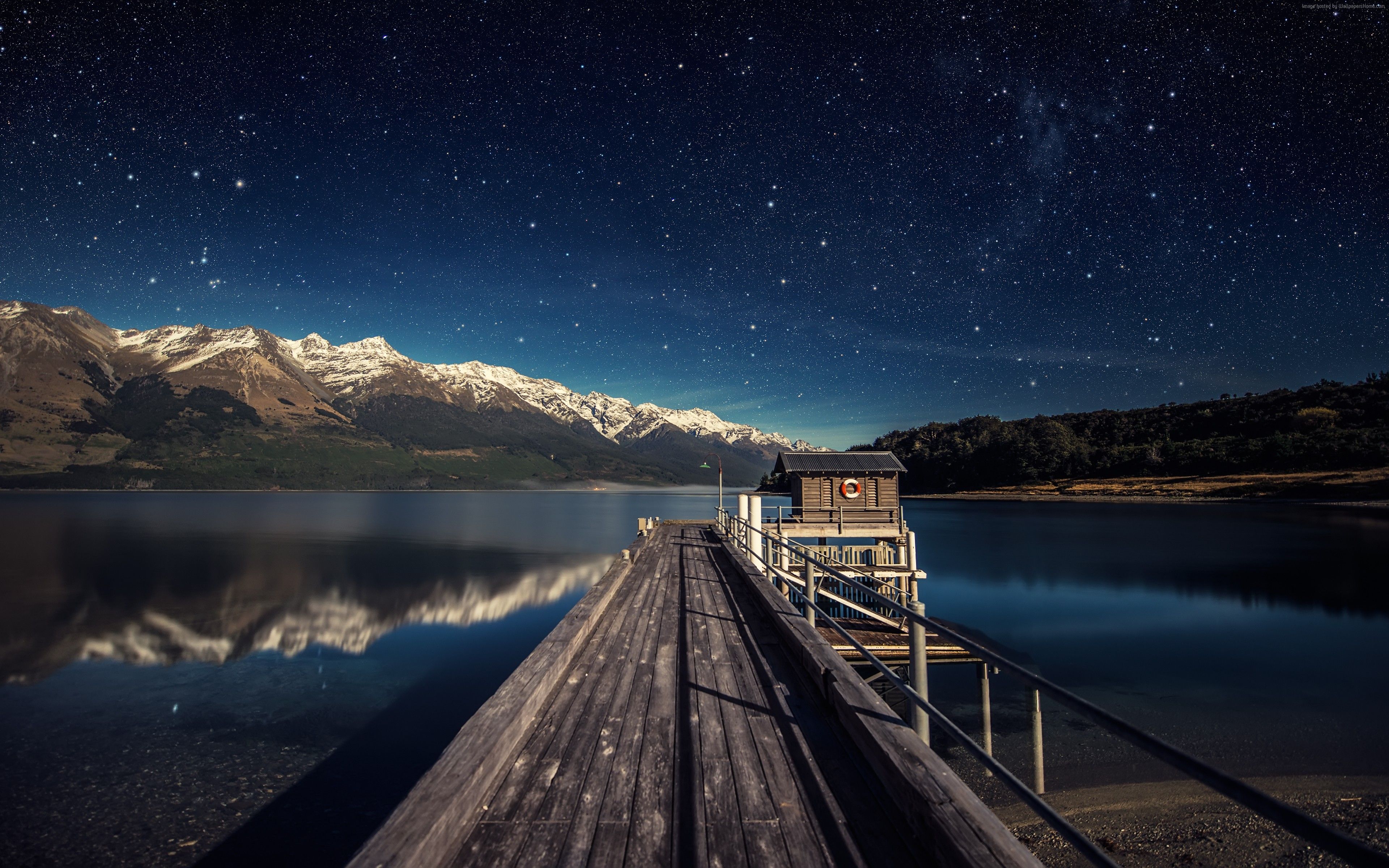 Mountain Nature Night Road Wallpapers