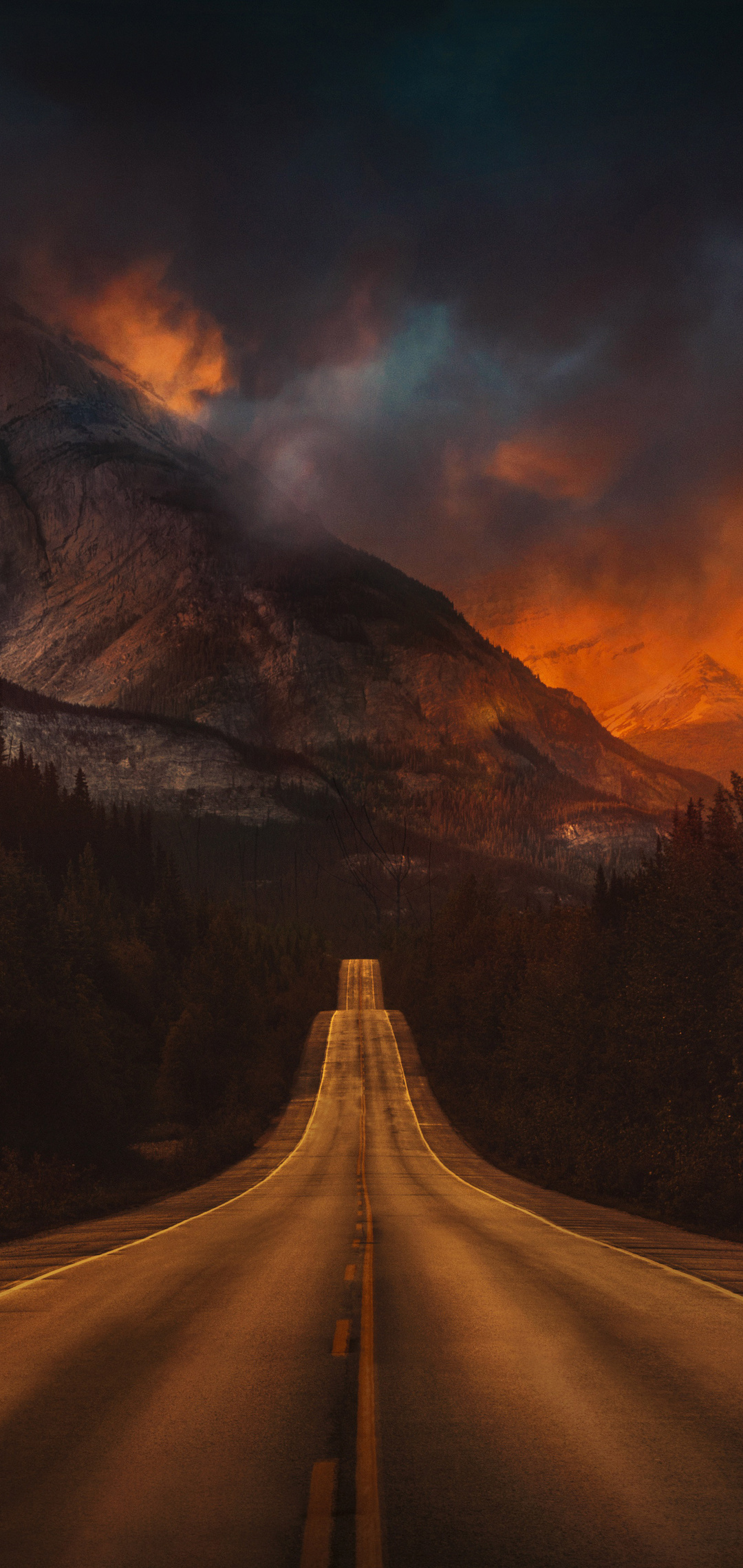 Mountain Nature Night Road Wallpapers