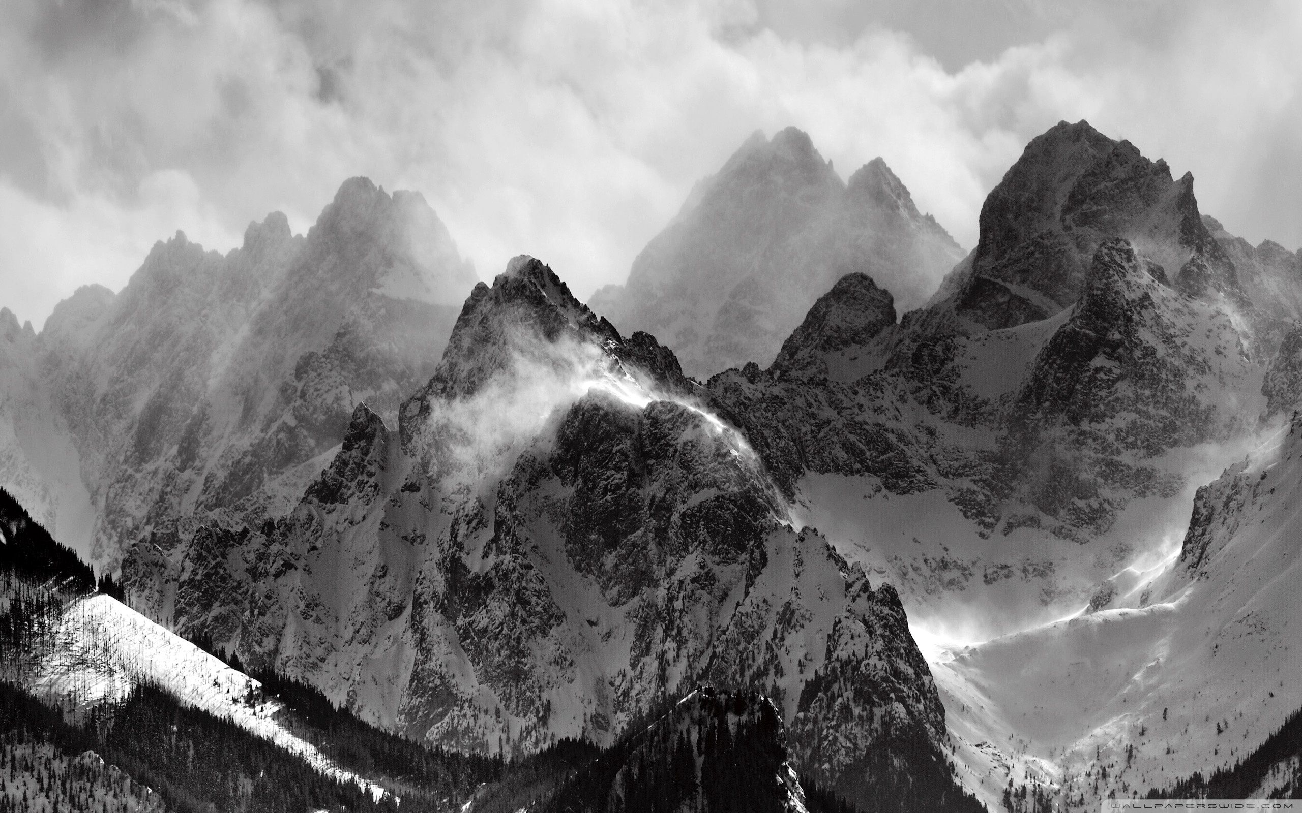 Mountains Black And White Wallpapers