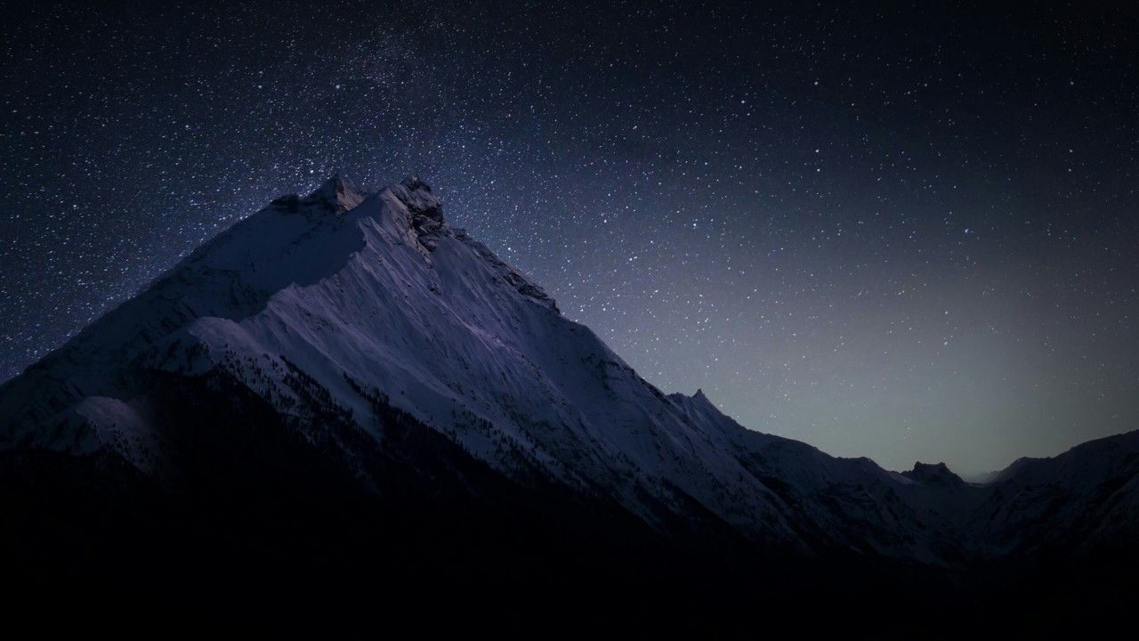 Mountains In Dark Night Wallpapers