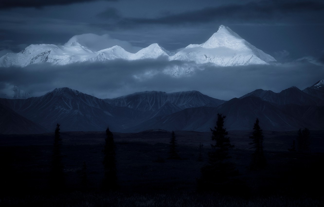 Mountains In Dark Night Wallpapers