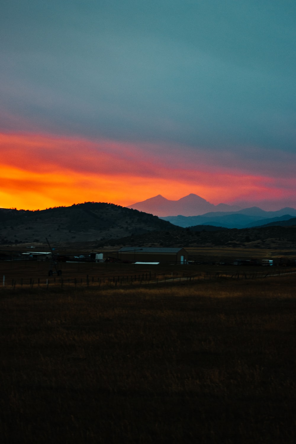 Mountains Silhouette During Sunset Wallpapers