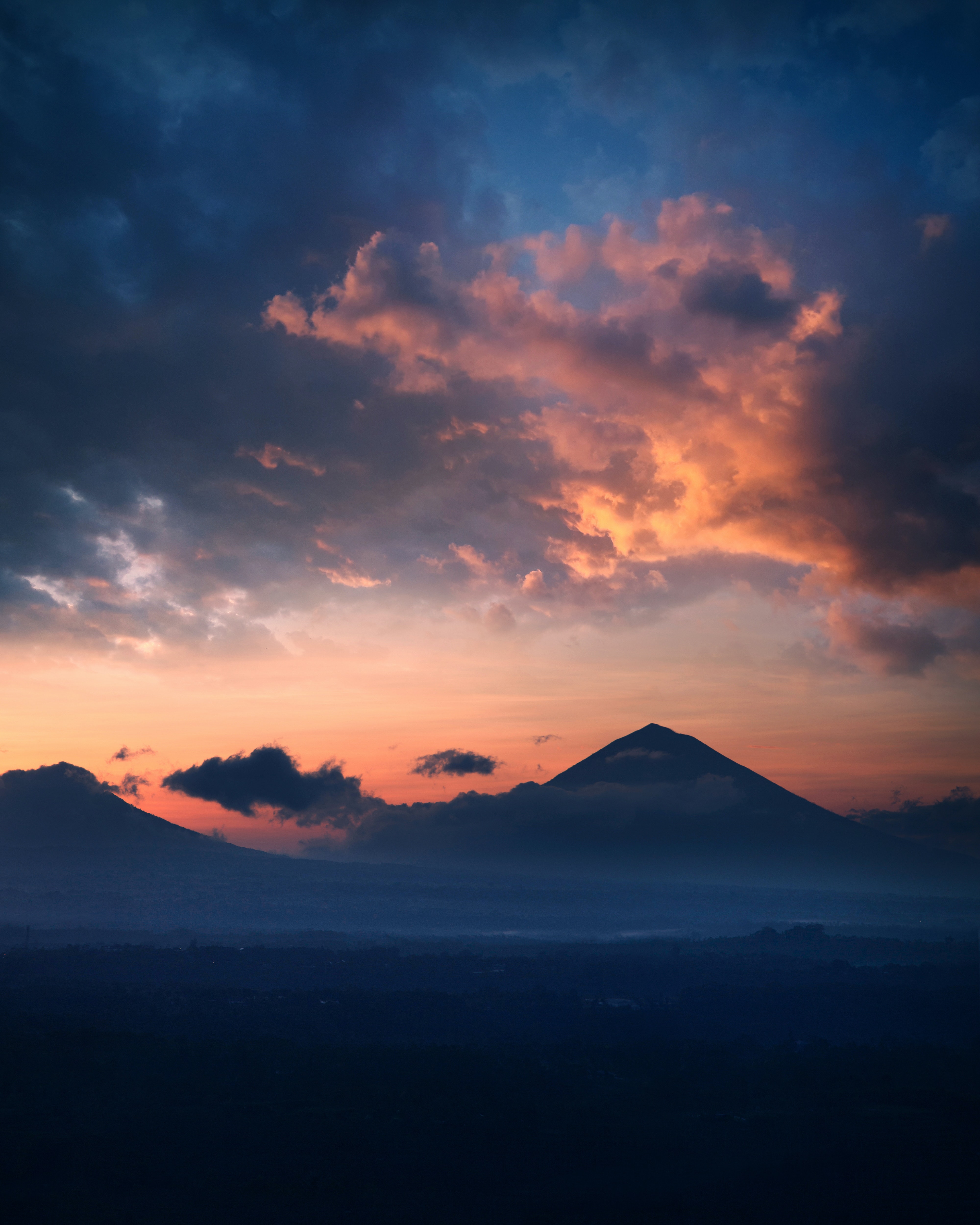 Mountains Silhouette During Sunset Wallpapers