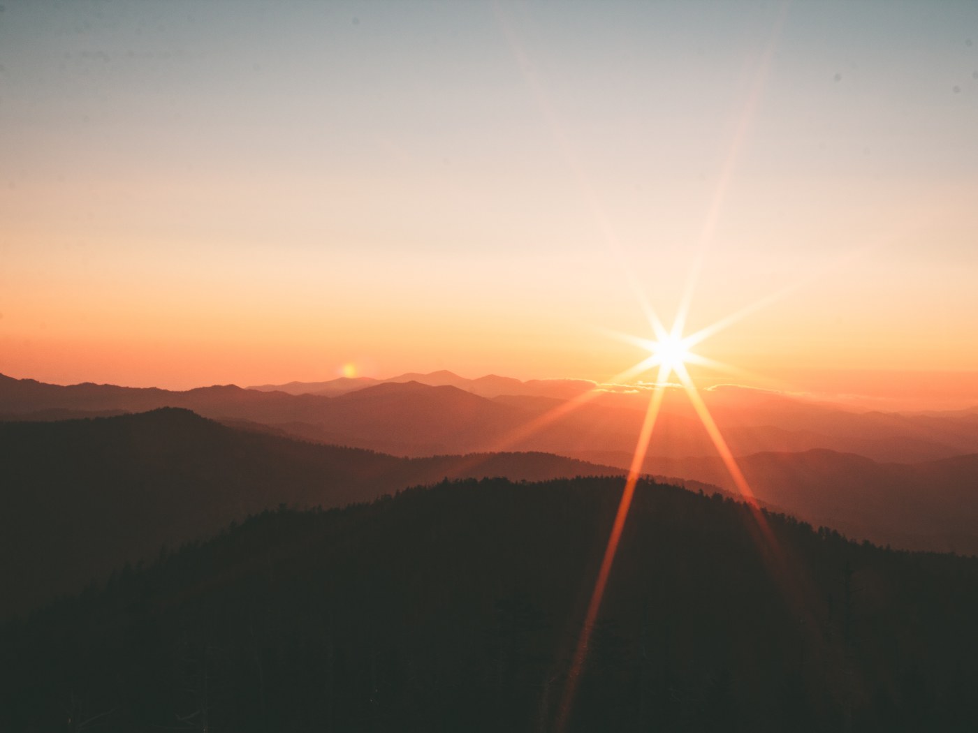 Mountains Silhouette During Sunset Wallpapers