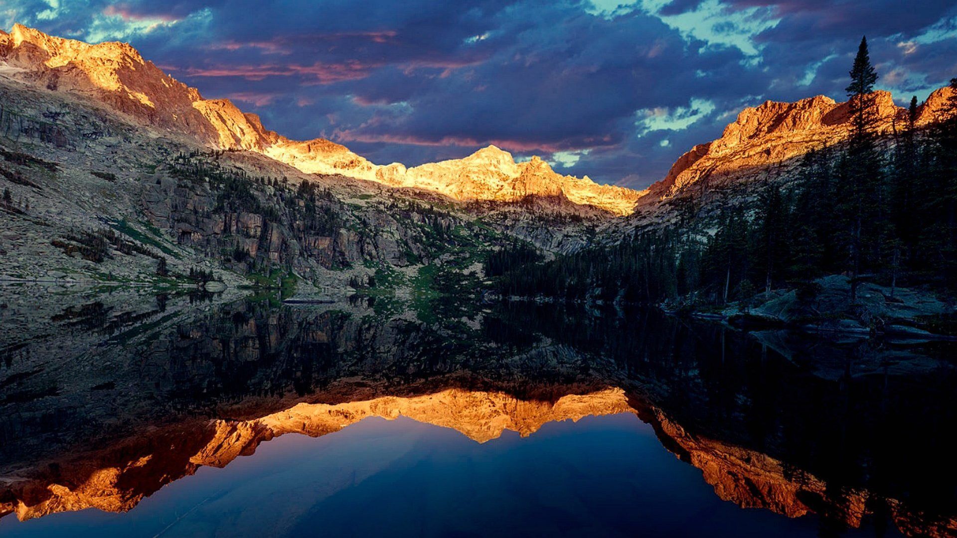 Mountains Silhouette During Sunset Wallpapers