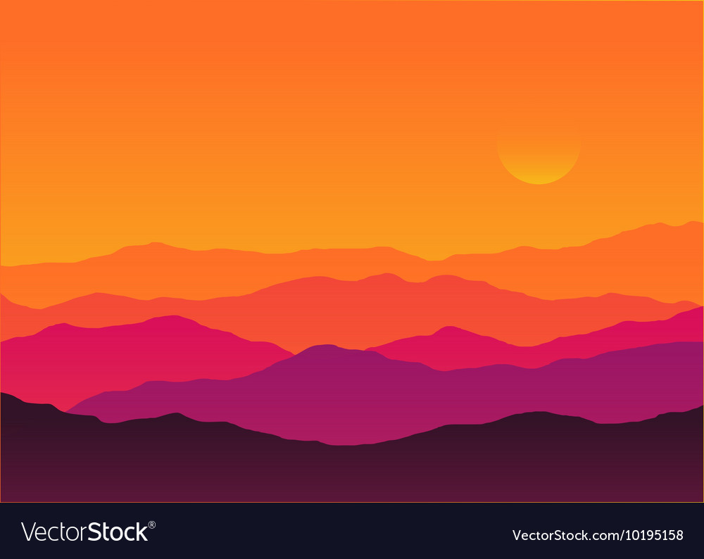 Mountains Silhouette During Sunset Wallpapers