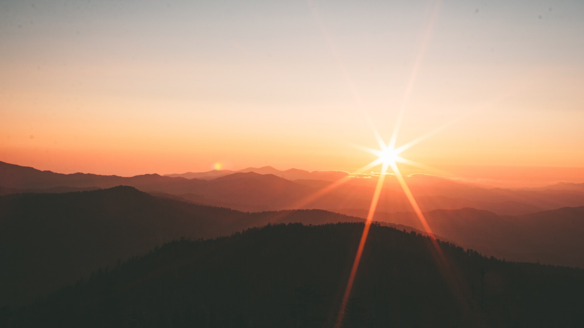 Mountains Silhouette During Sunset Wallpapers