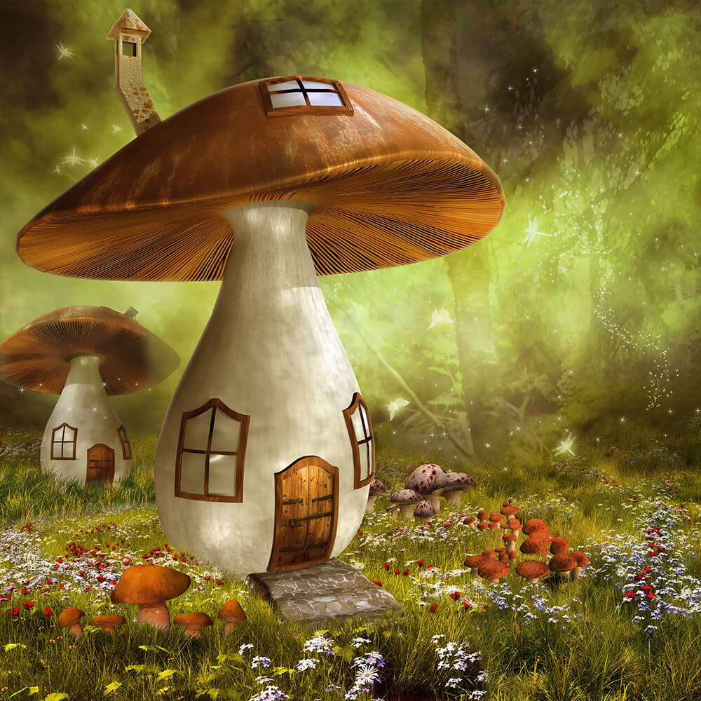 Mushroom Forest Background