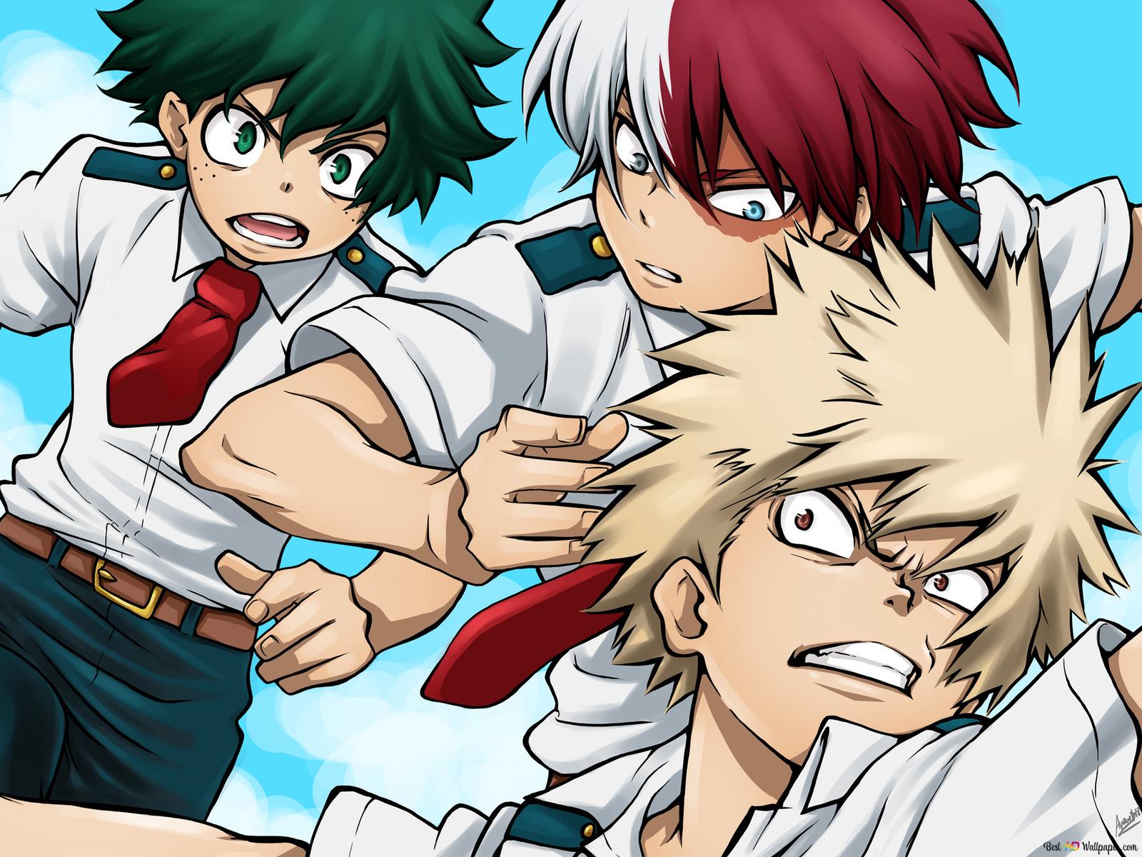 My Hero Academia Deku X Bakugou X Todoroki Wallpapers