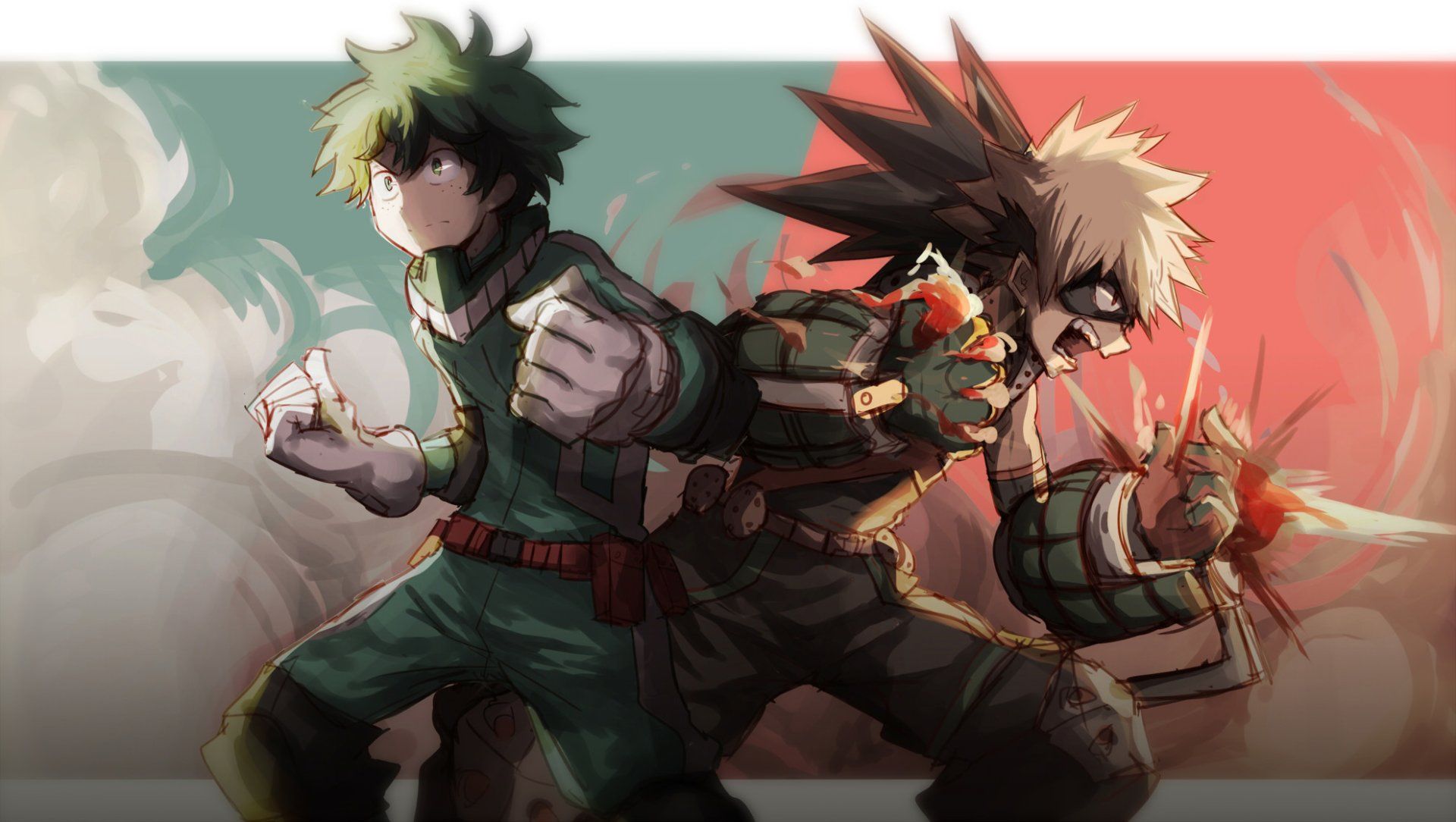 My Hero Academia Deku X Bakugou X Todoroki Wallpapers