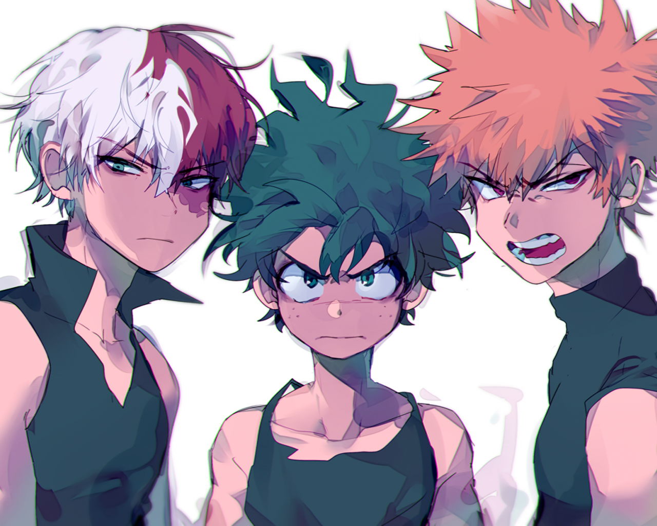 My Hero Academia Deku X Bakugou X Todoroki Wallpapers