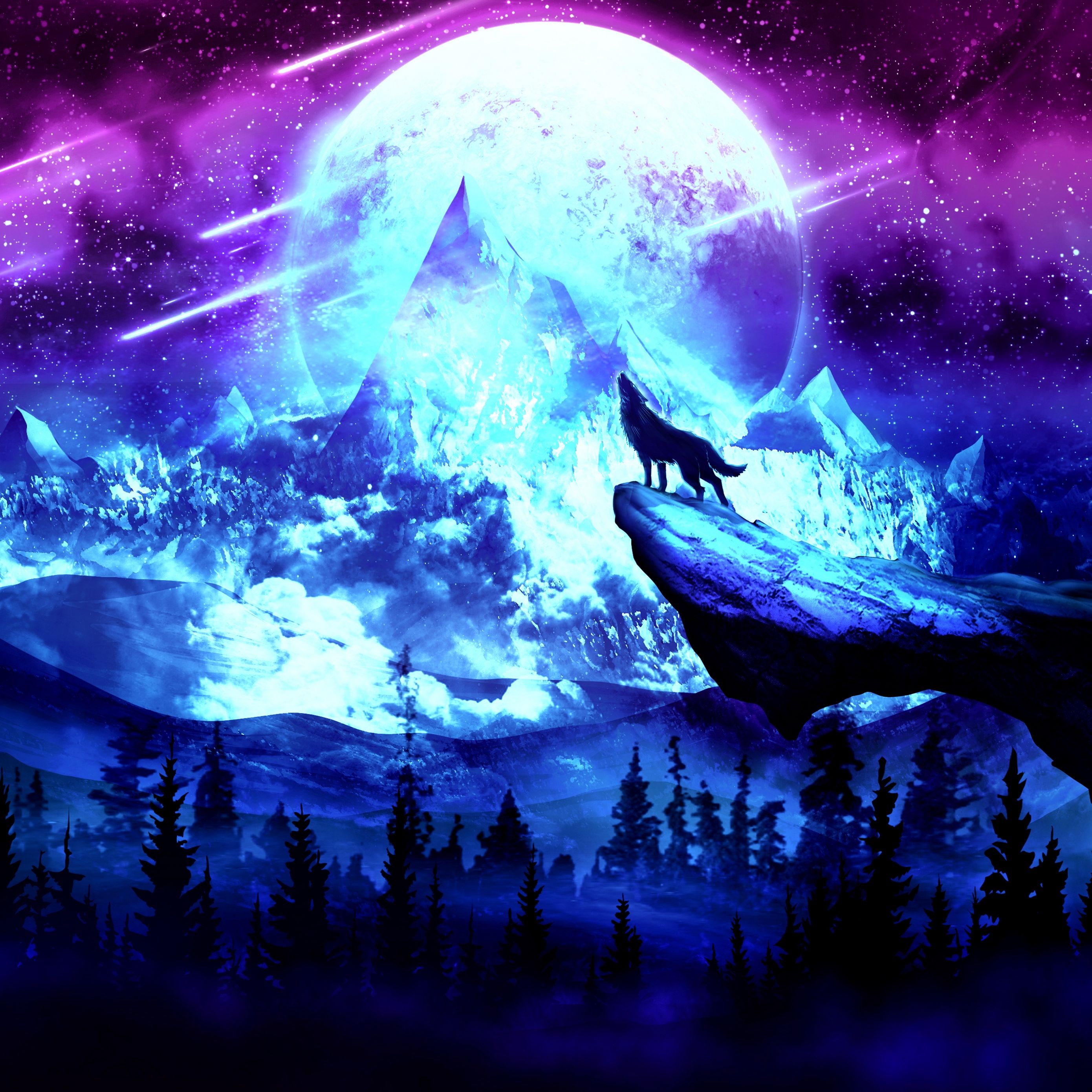 Mystical Galaxy Wolf Wallpapers