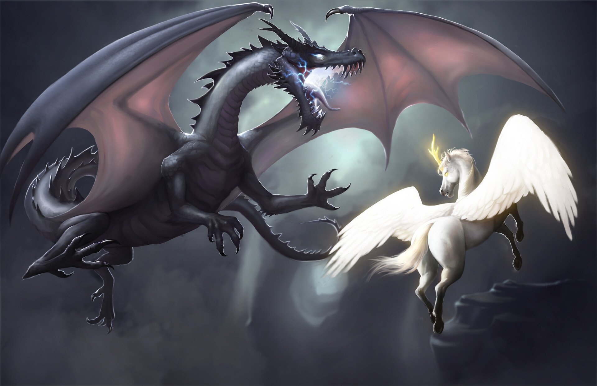 Mythical Storm Dragon Wallpapers