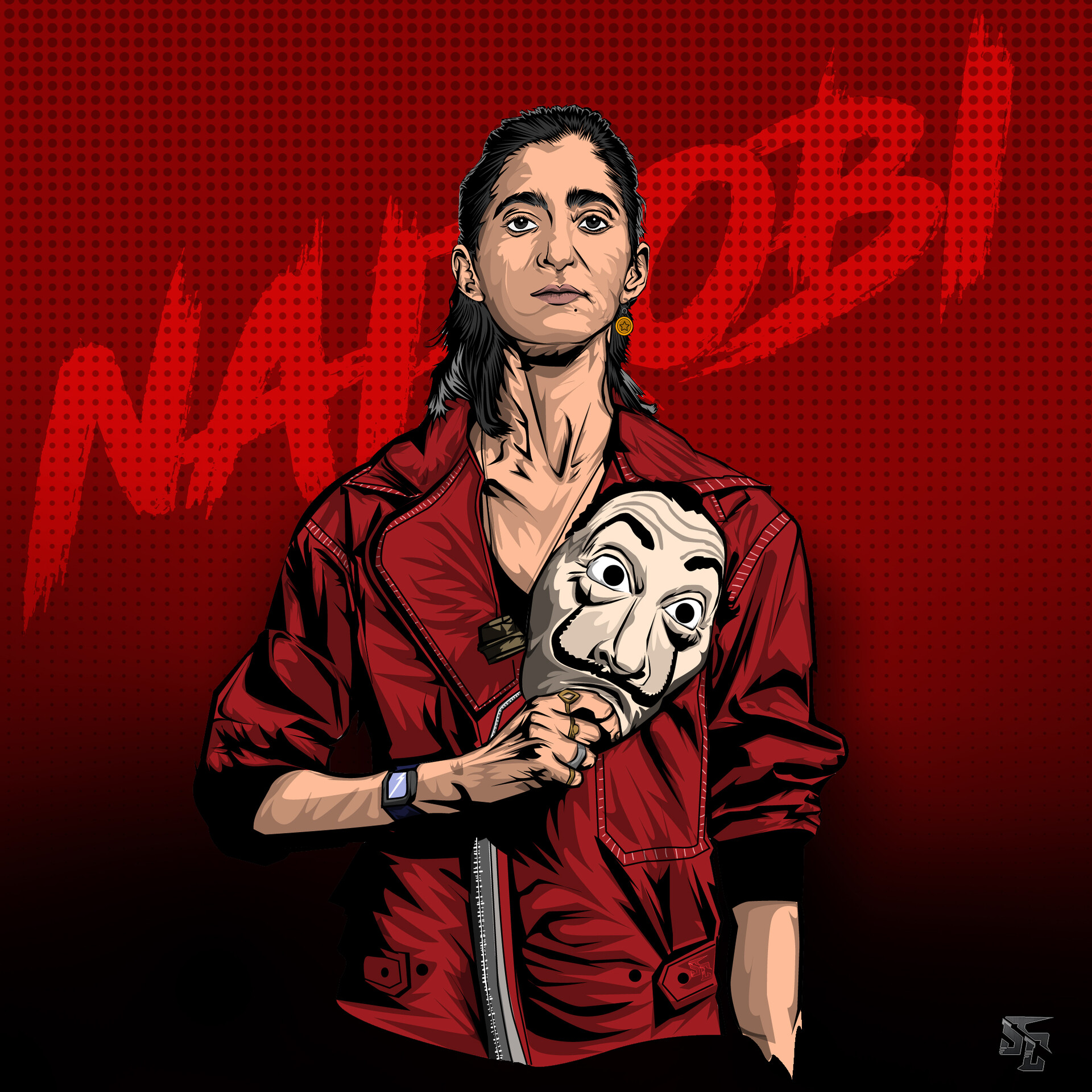 Nairobi Money Heist Illustration Wallpapers