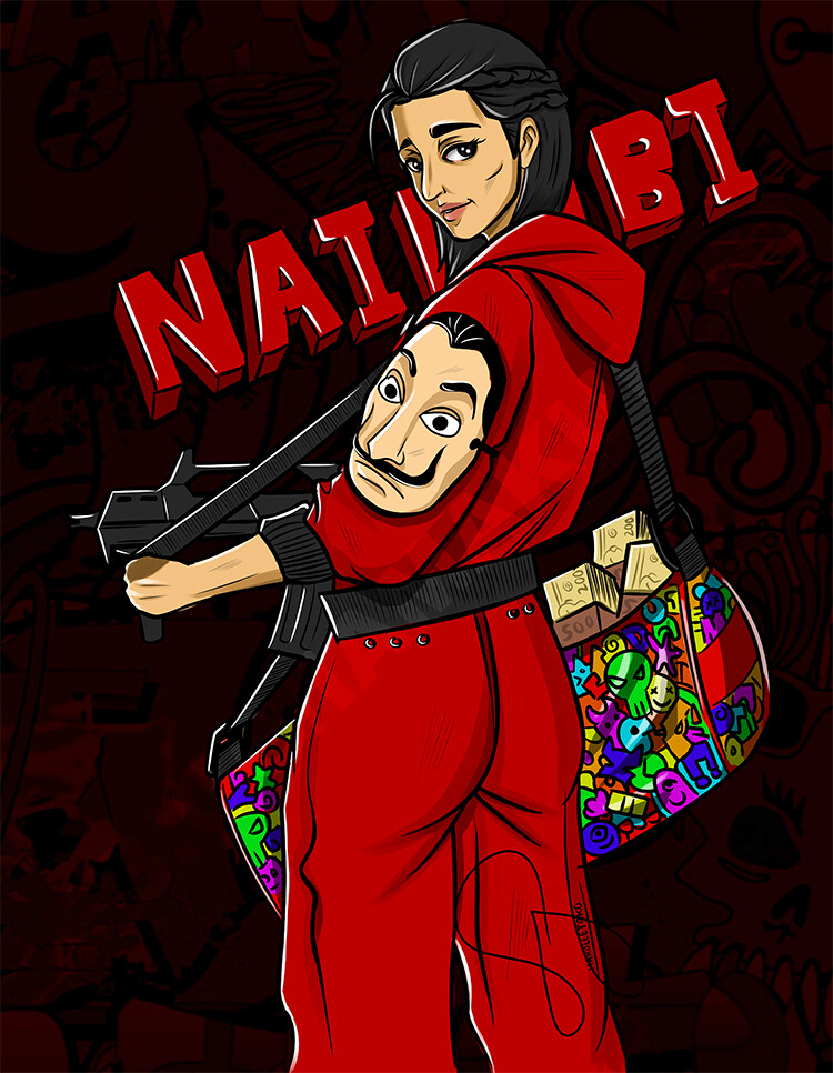 Nairobi Money Heist Illustration Wallpapers