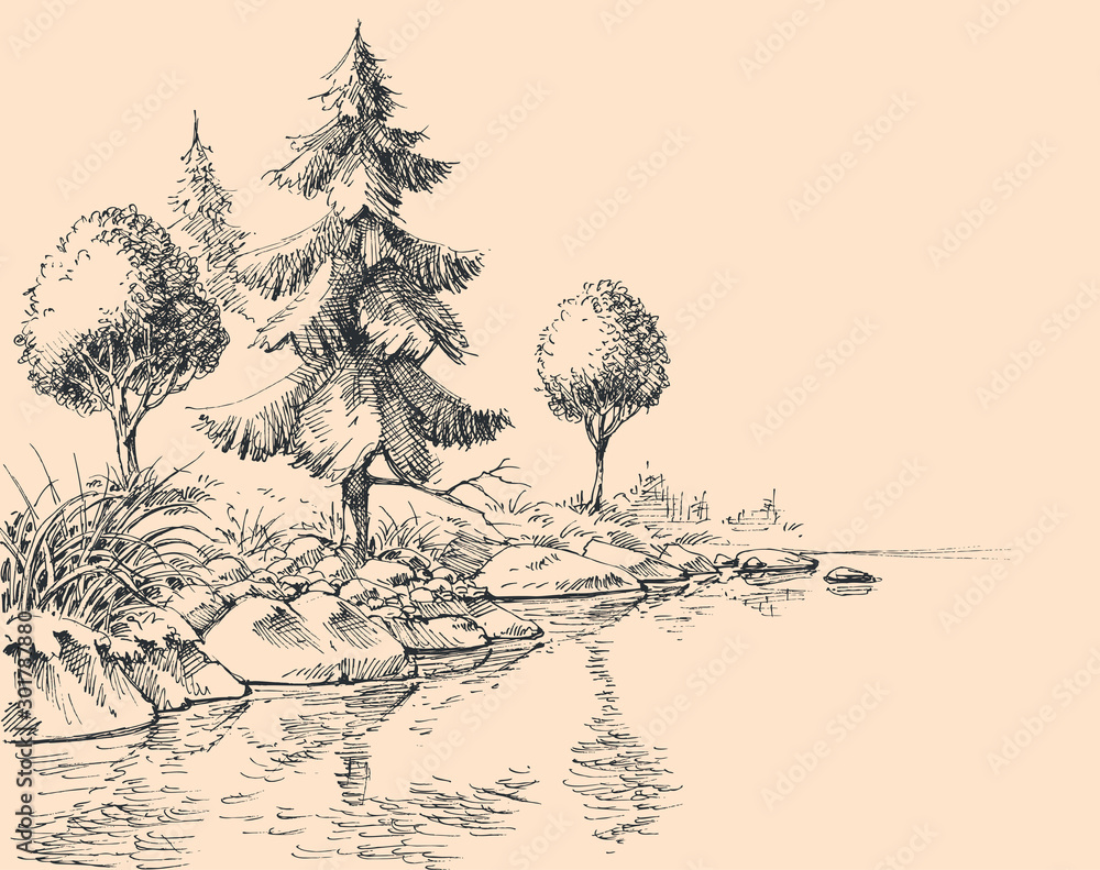 Nature Background Drawing