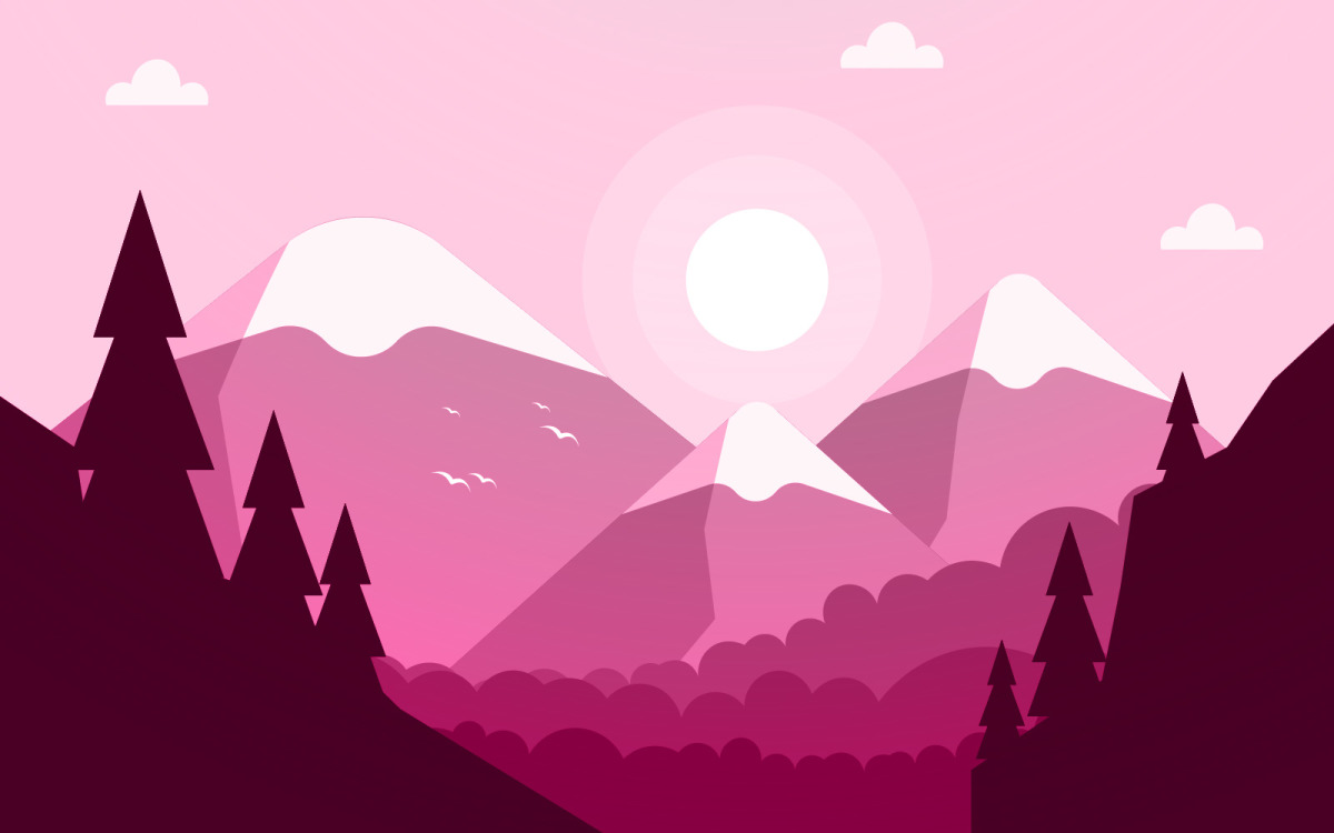 Nature Sunset Simple Minimal Illustration Wallpapers