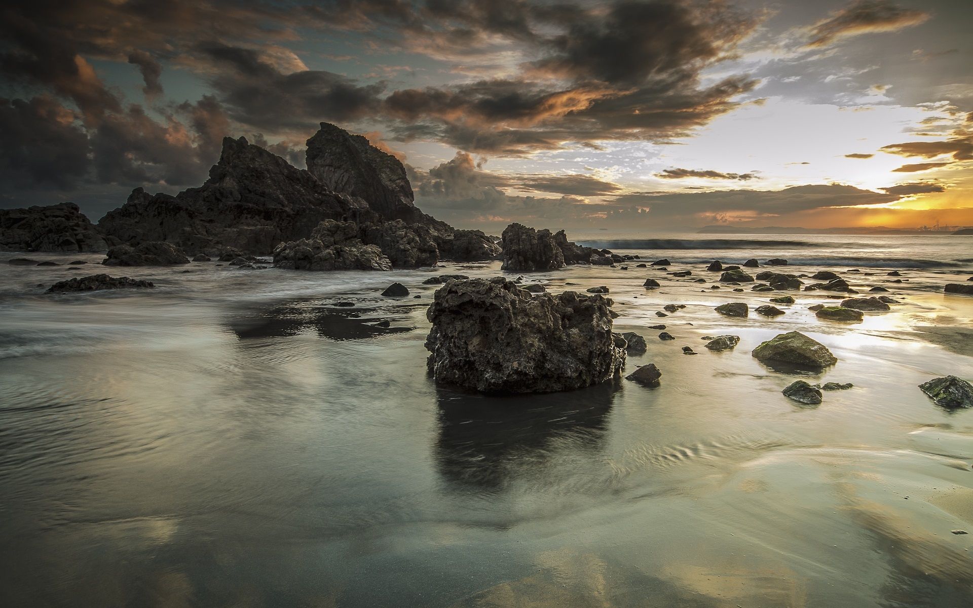 Nature Water Beach Rock Beautiful Sky Wallpapers