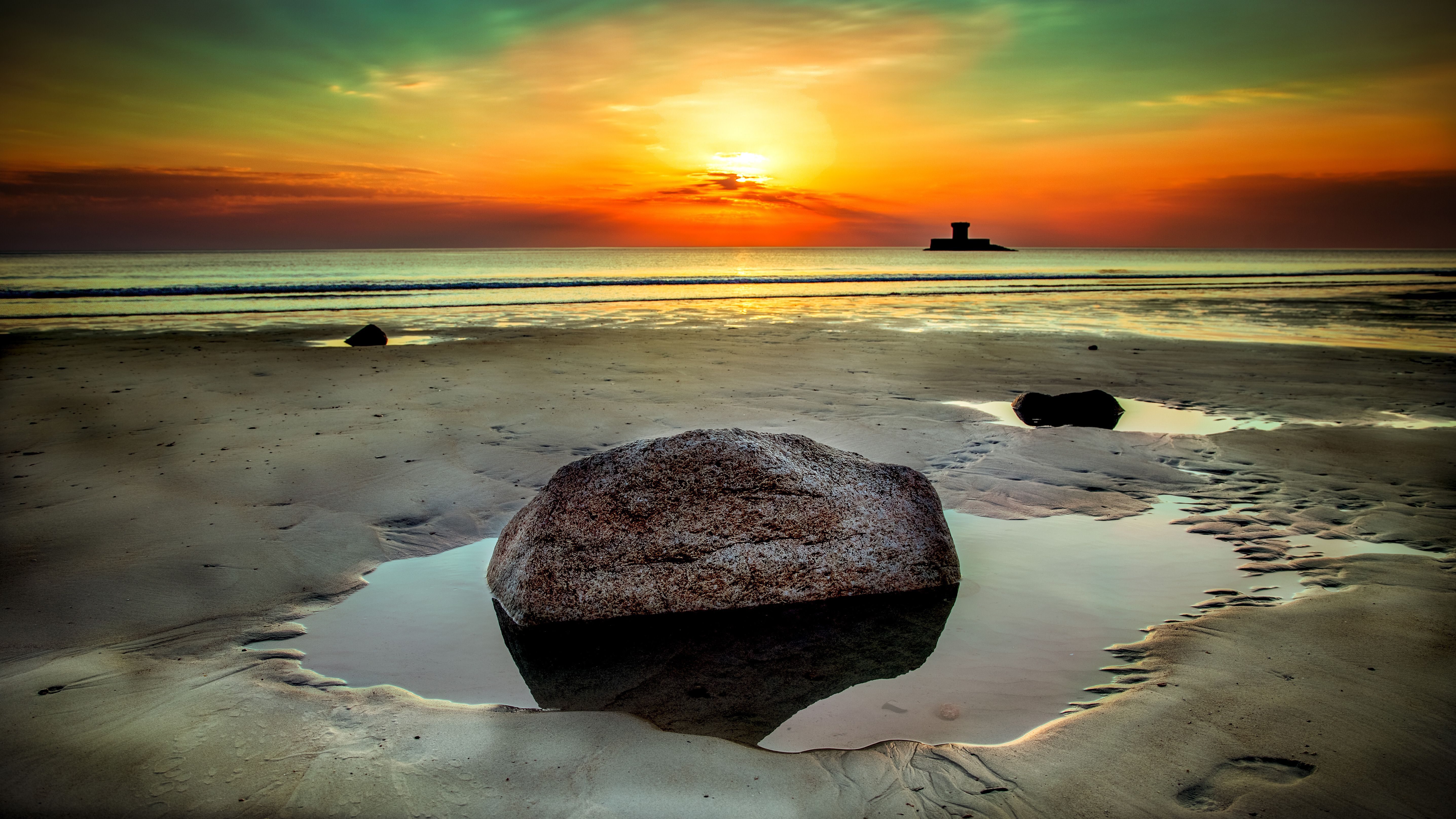 Nature Water Beach Rock Beautiful Sky Wallpapers