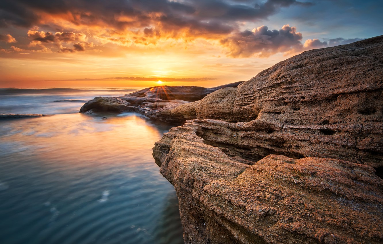 Nature Water Beach Rock Beautiful Sky Wallpapers