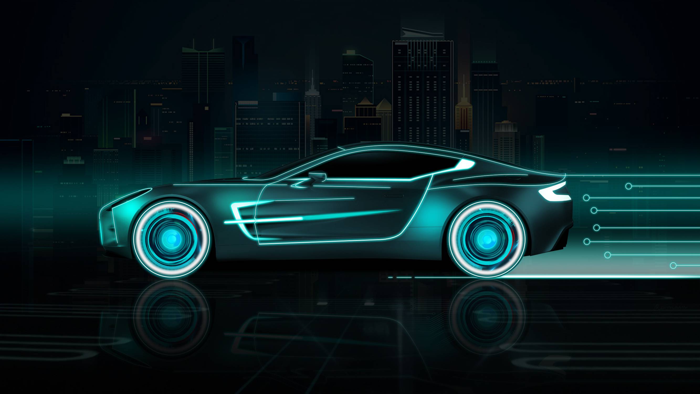 Neon Blue Car Wallpapers