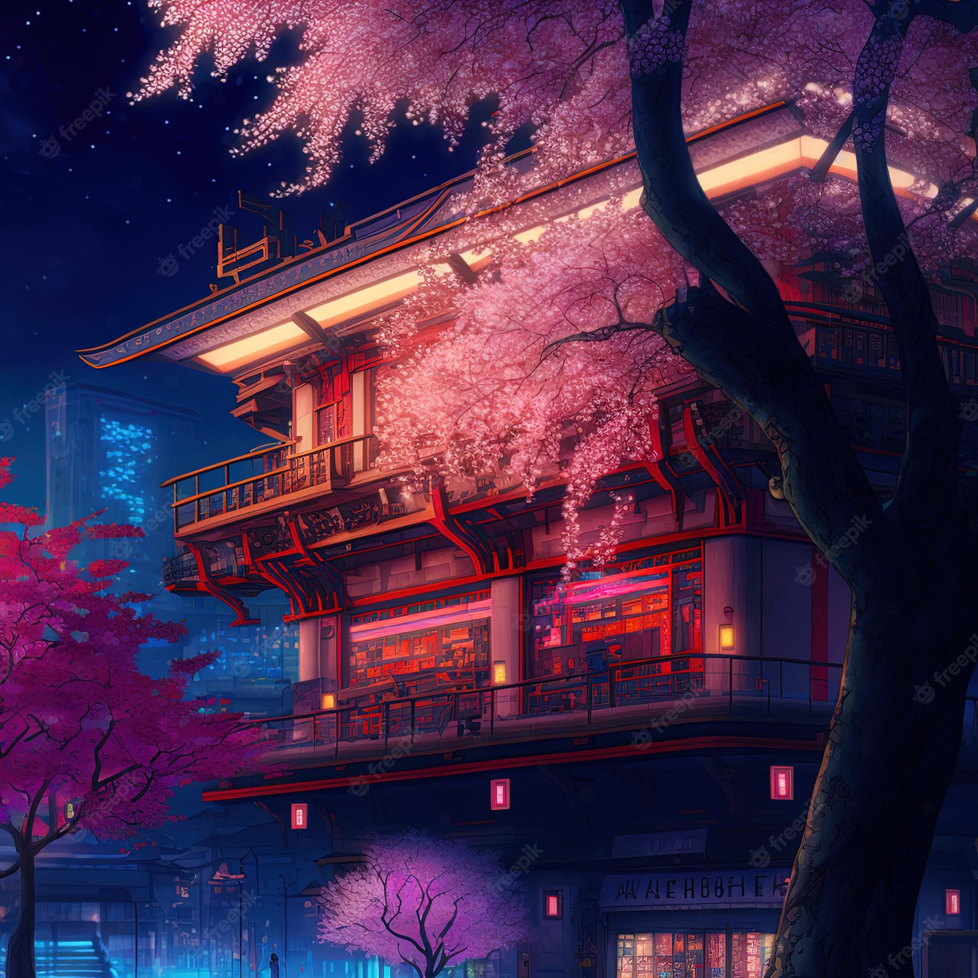 Neon Cherry Blossom Wallpapers