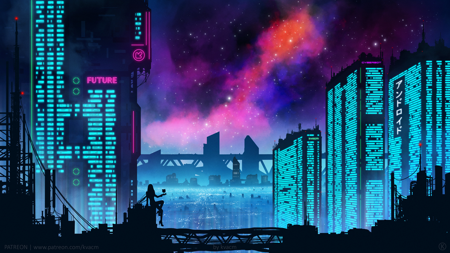 Neon City Cyberpunks Wallpapers