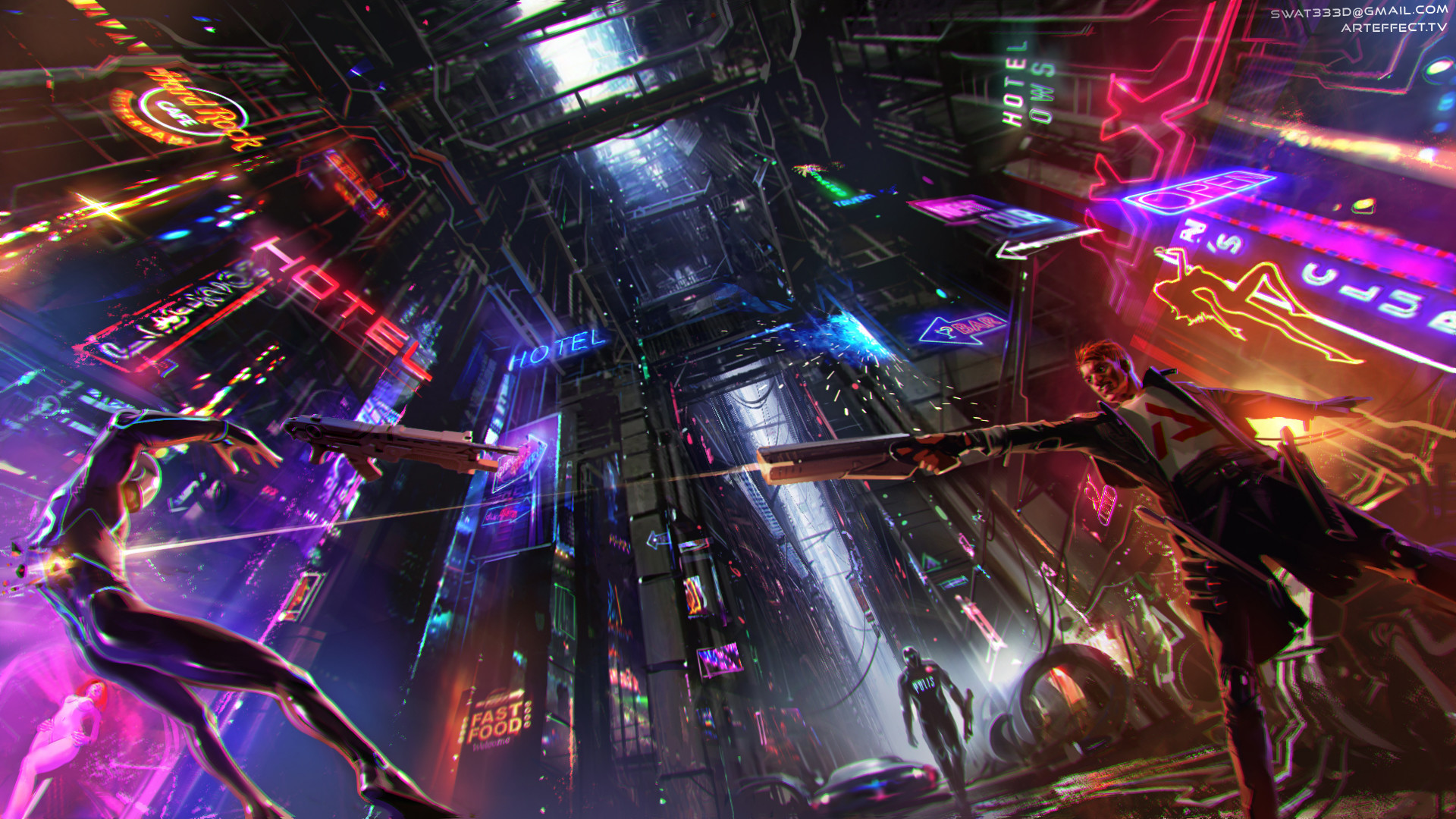 Neon City Cyberpunks Wallpapers