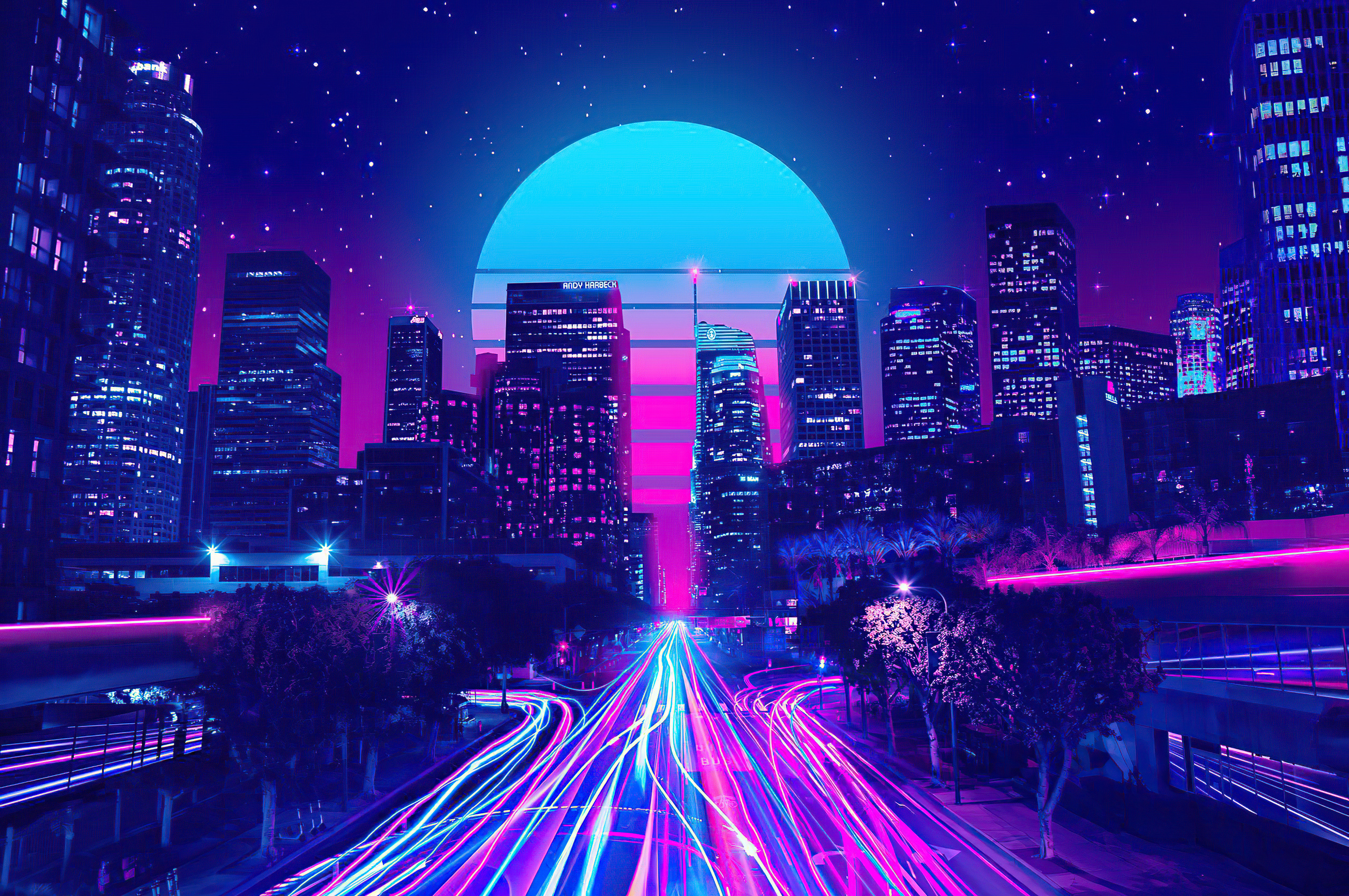 Neon City Vaporwave Wallpapers