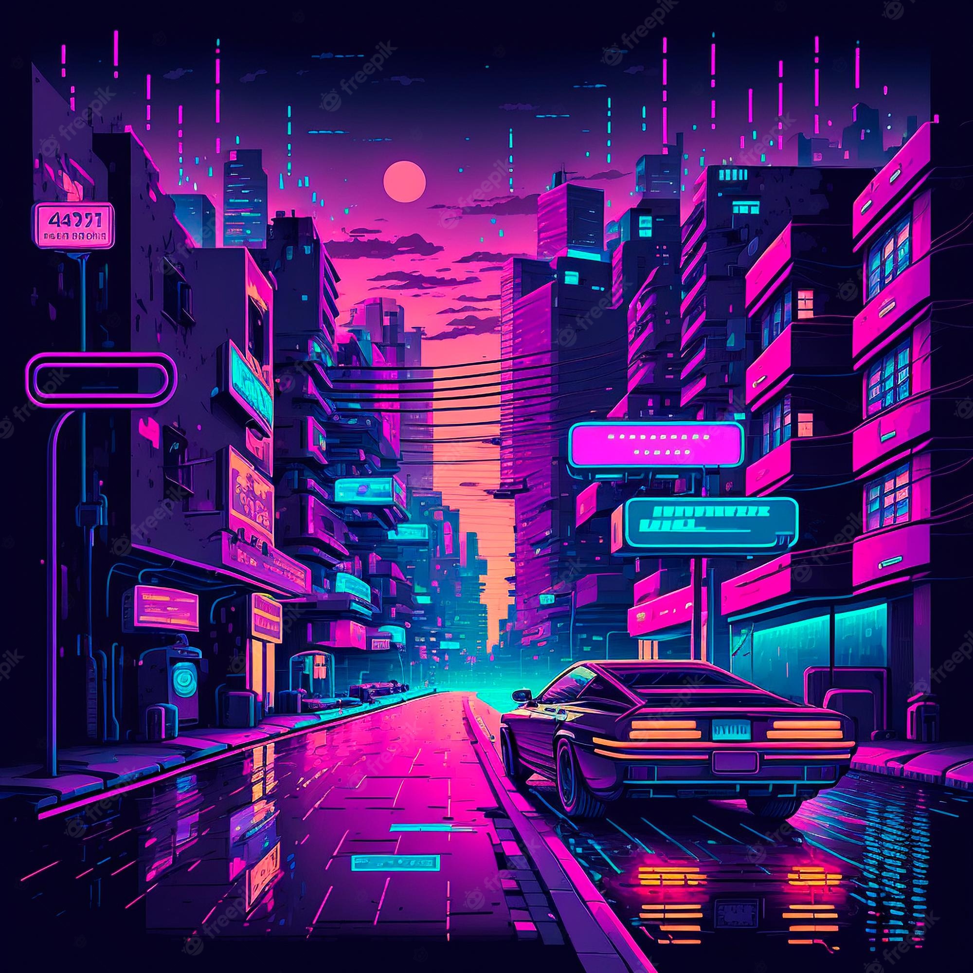 Neon City Vaporwave Wallpapers