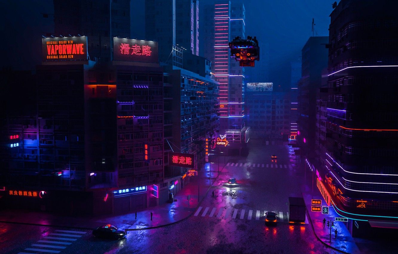 Neon City Vaporwave Wallpapers