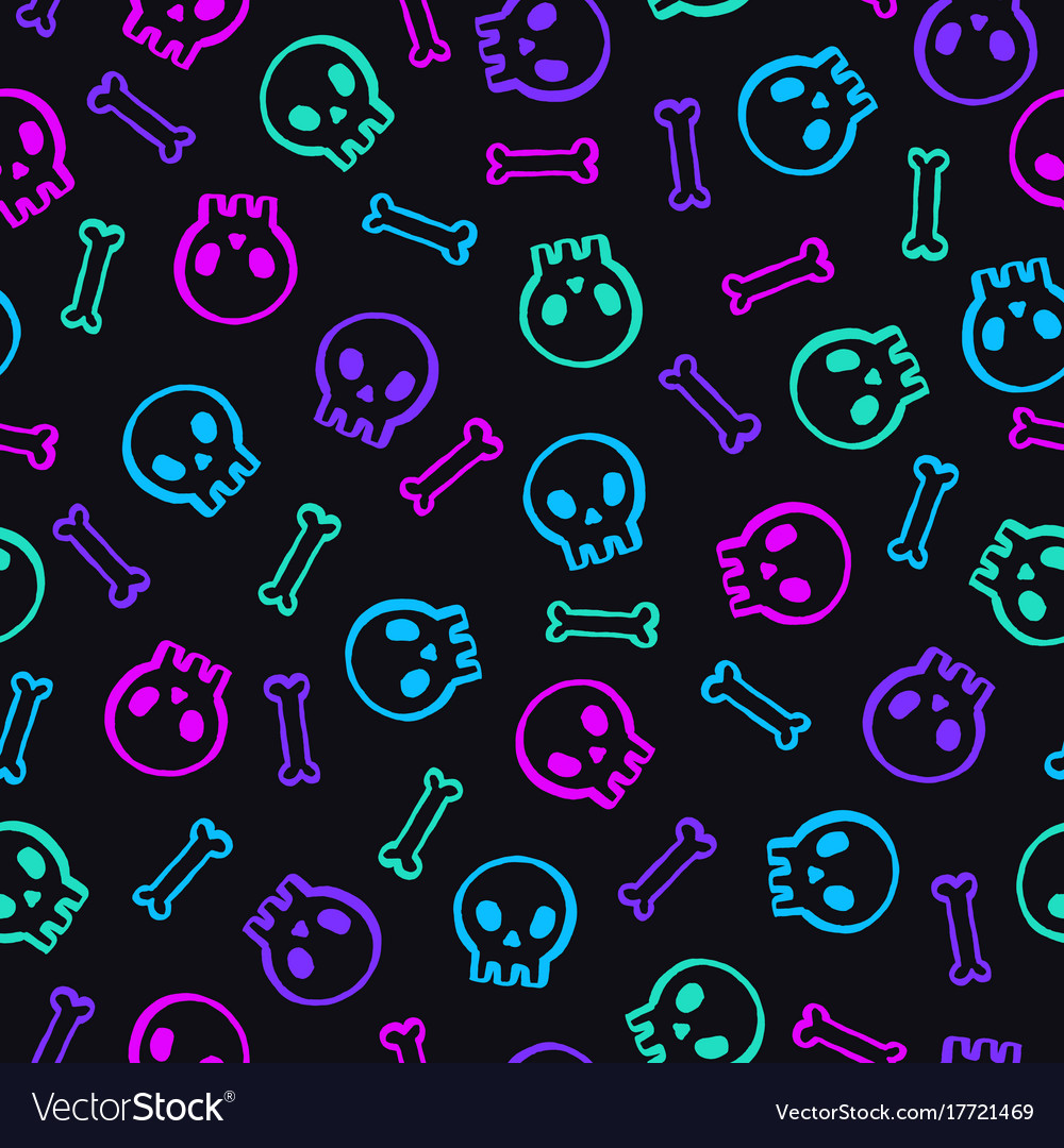 Neon Color Minimalist Skull Wallpapers