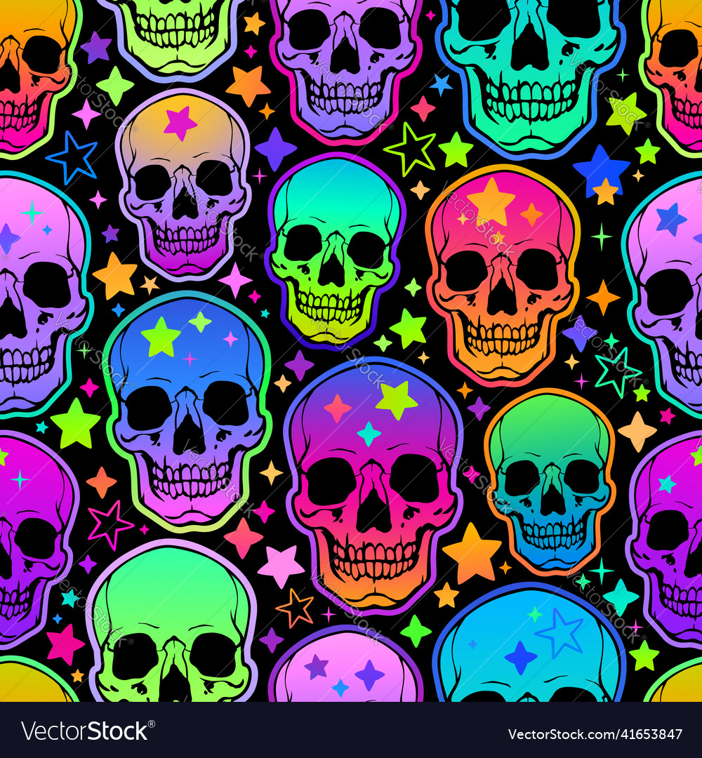 Neon Color Minimalist Skull Wallpapers